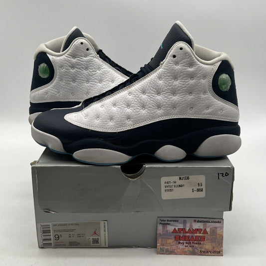 Size 9.5 - Jordan 13 Retro Obsidian White Navy Leather (414571-144)