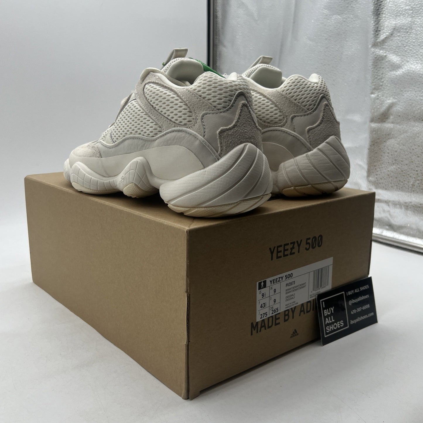 Size 9.5 - adidas Yeezy 500 Bone White (FV3573)
