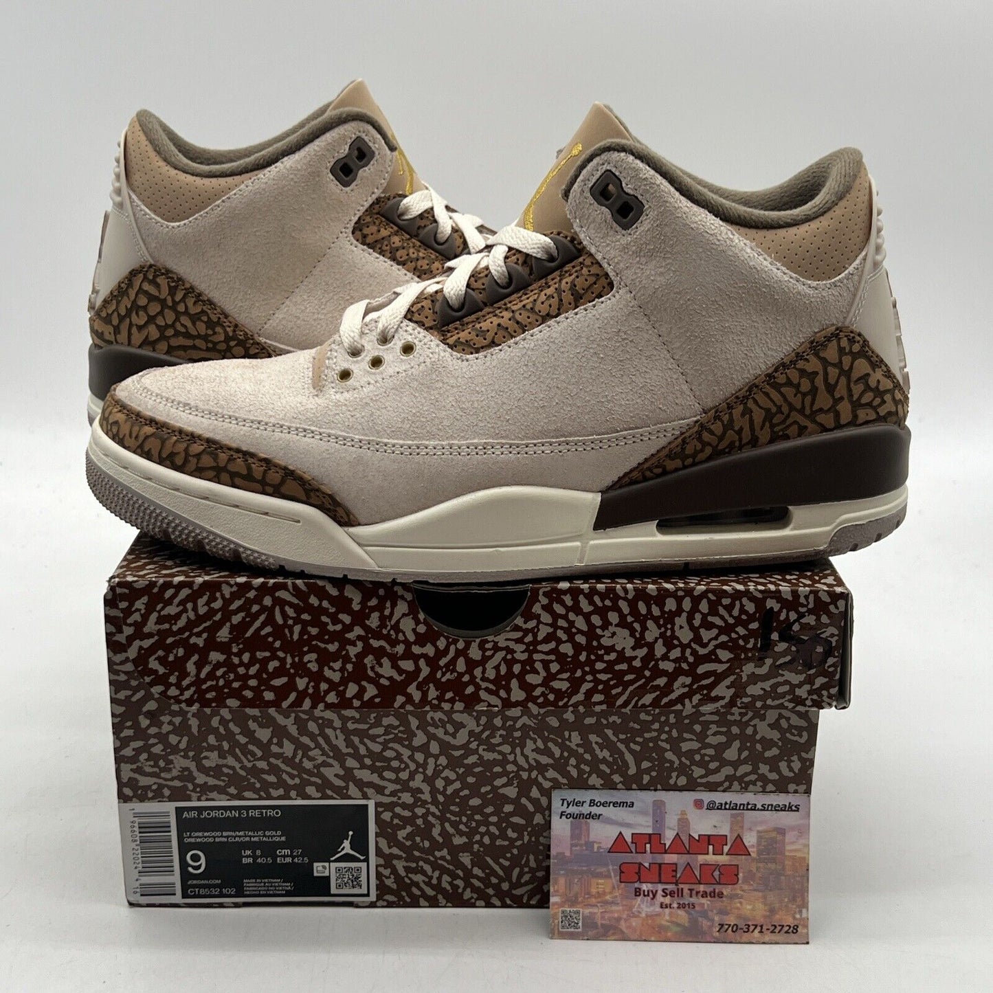 Size 9 - Jordan 3 Retro Low Palomino Brown Suede Leather (CT8532-102)