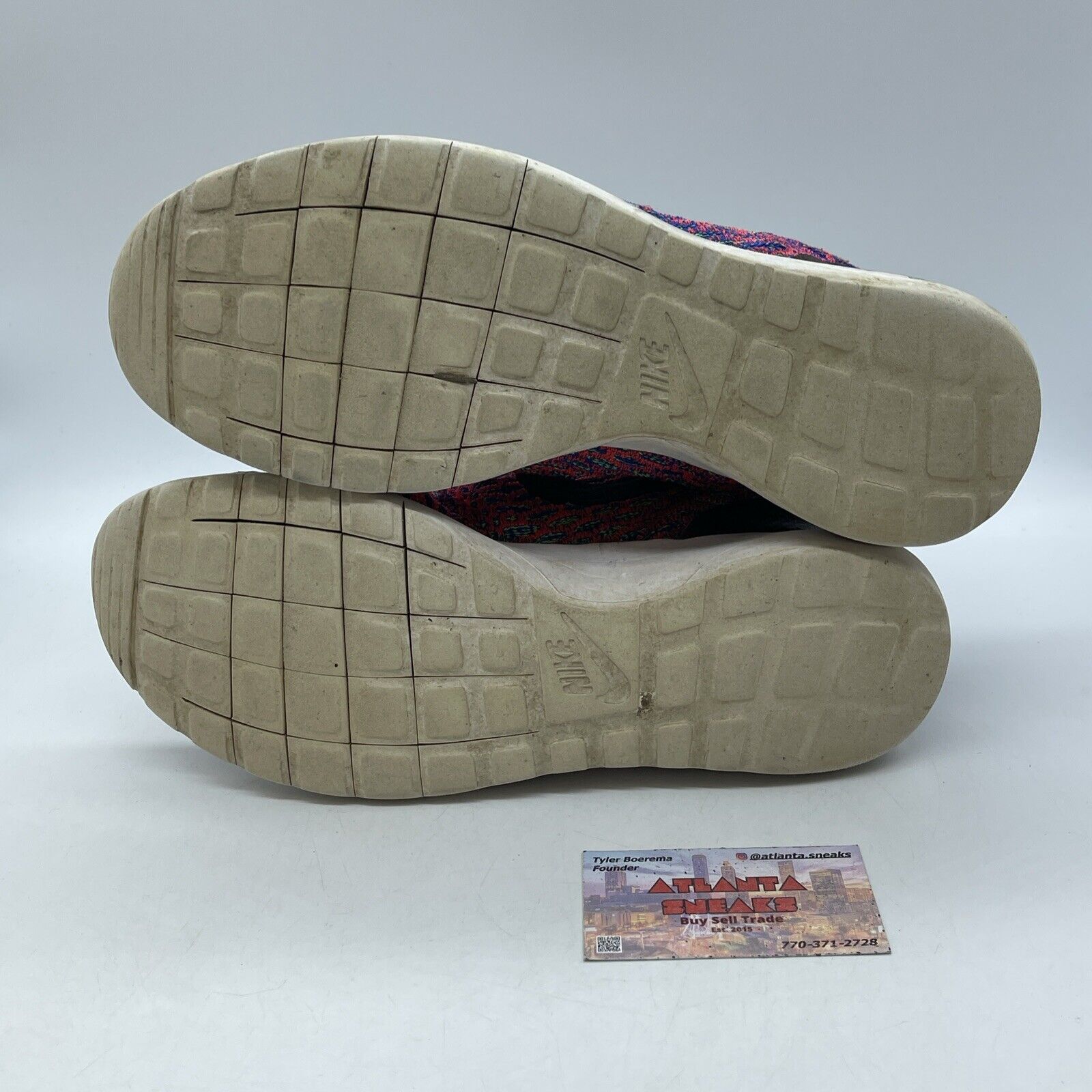 Size 10.5 - Nike Roshe NM Flyknit SE Pink Purple Green Black Suede (816531-600)