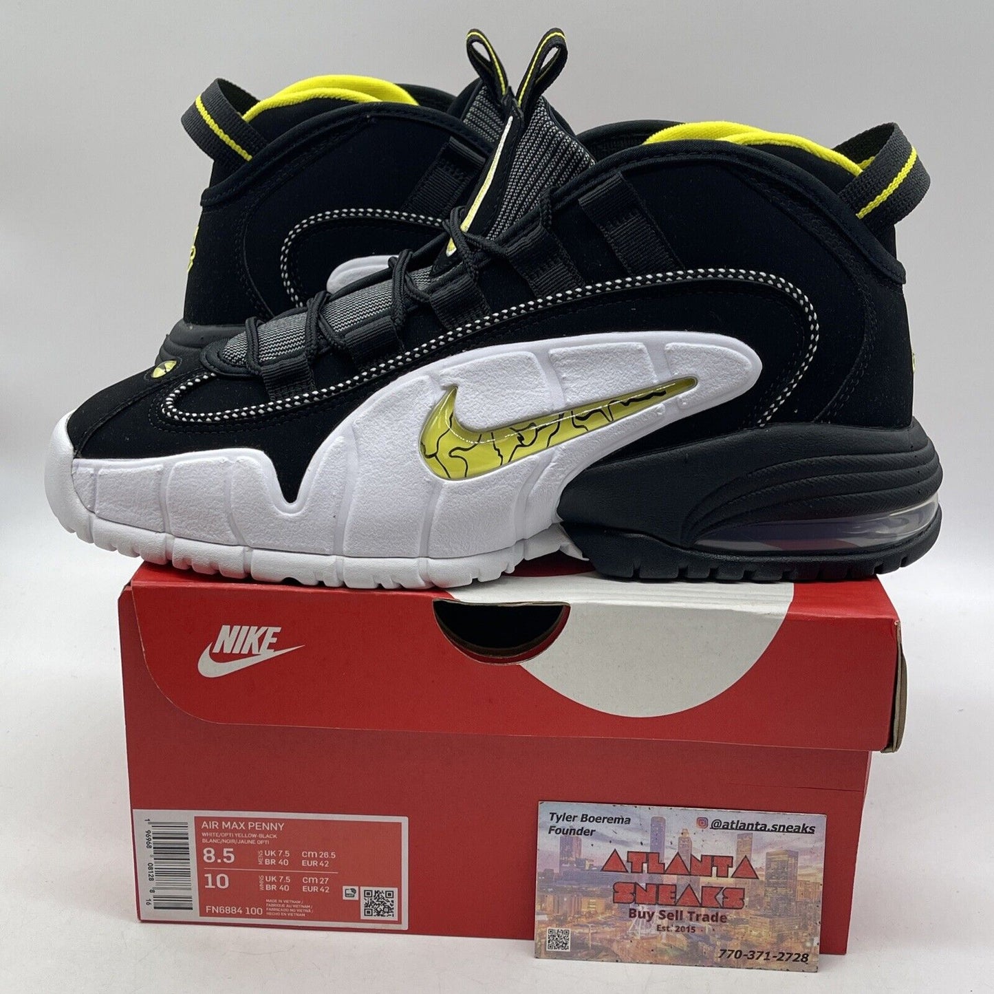 Size 8.5 - Nike Air Max Penny 1 Lester Middle School Black Suede (FN6884-100)