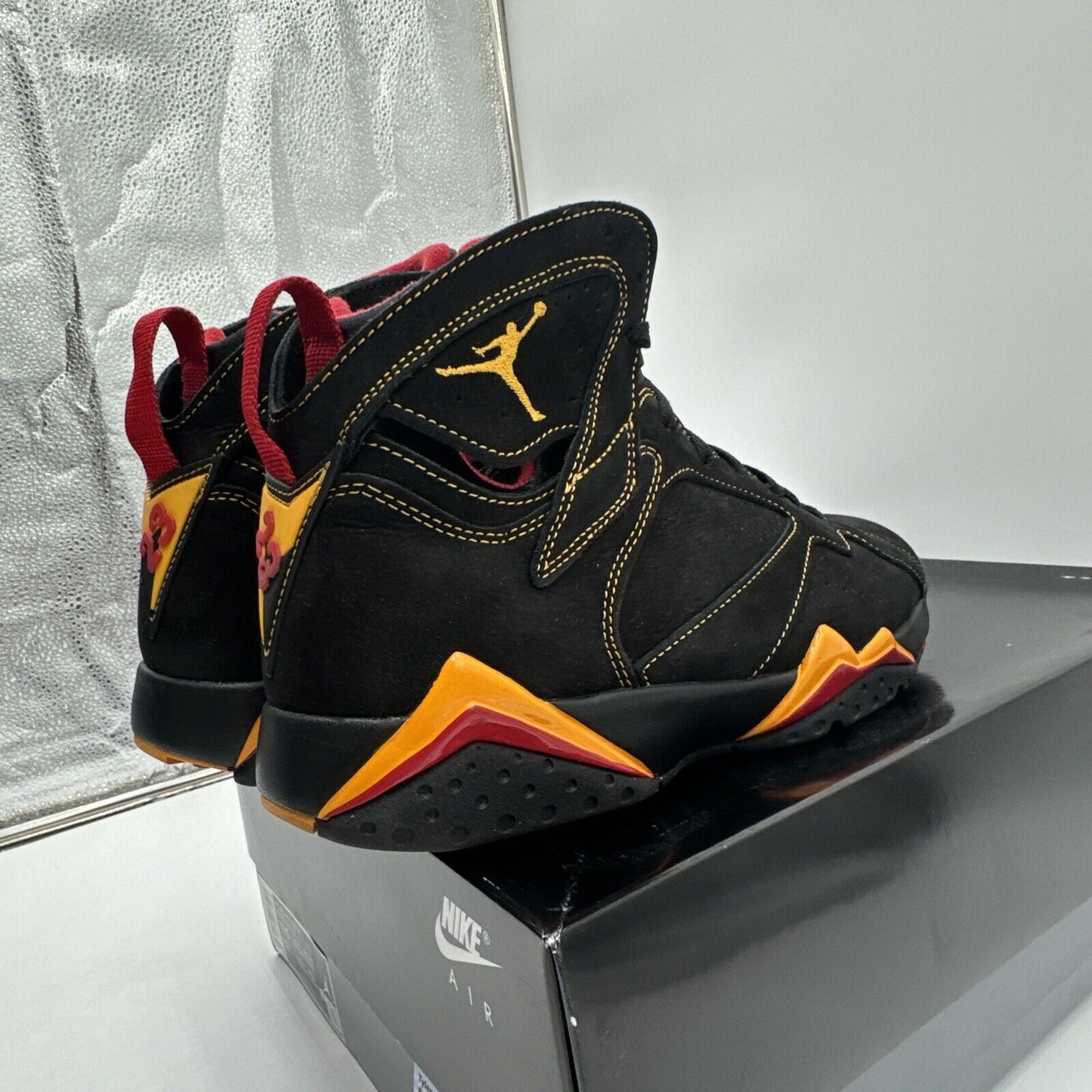 Size 10.5 Jordan 7 Retro Citrus Black Gold Red 2022 OG All Suede Comfy Tetris