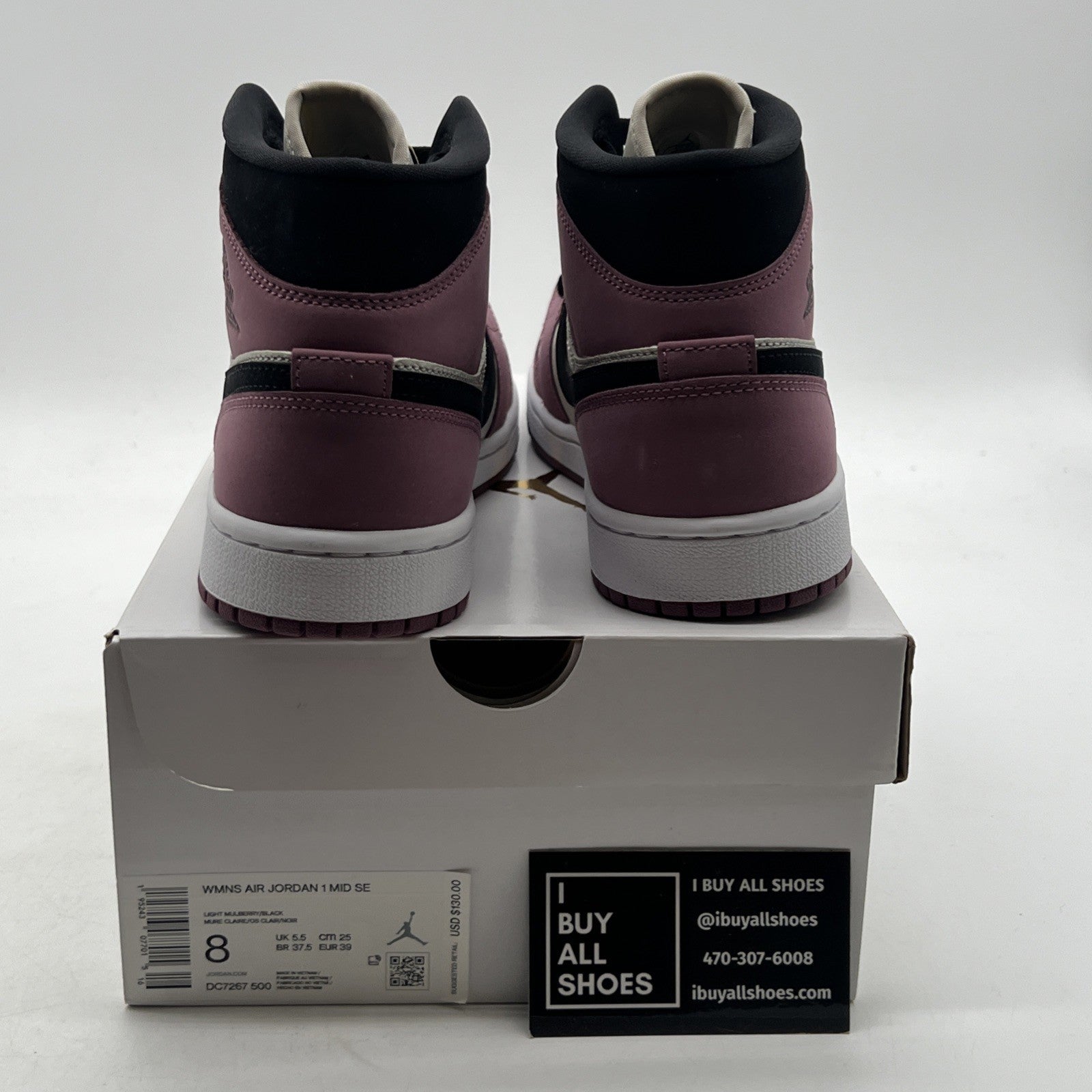 Size 8W - Air Jordan Retro 1 Mid Mulberry Pink  (DC7267-500)