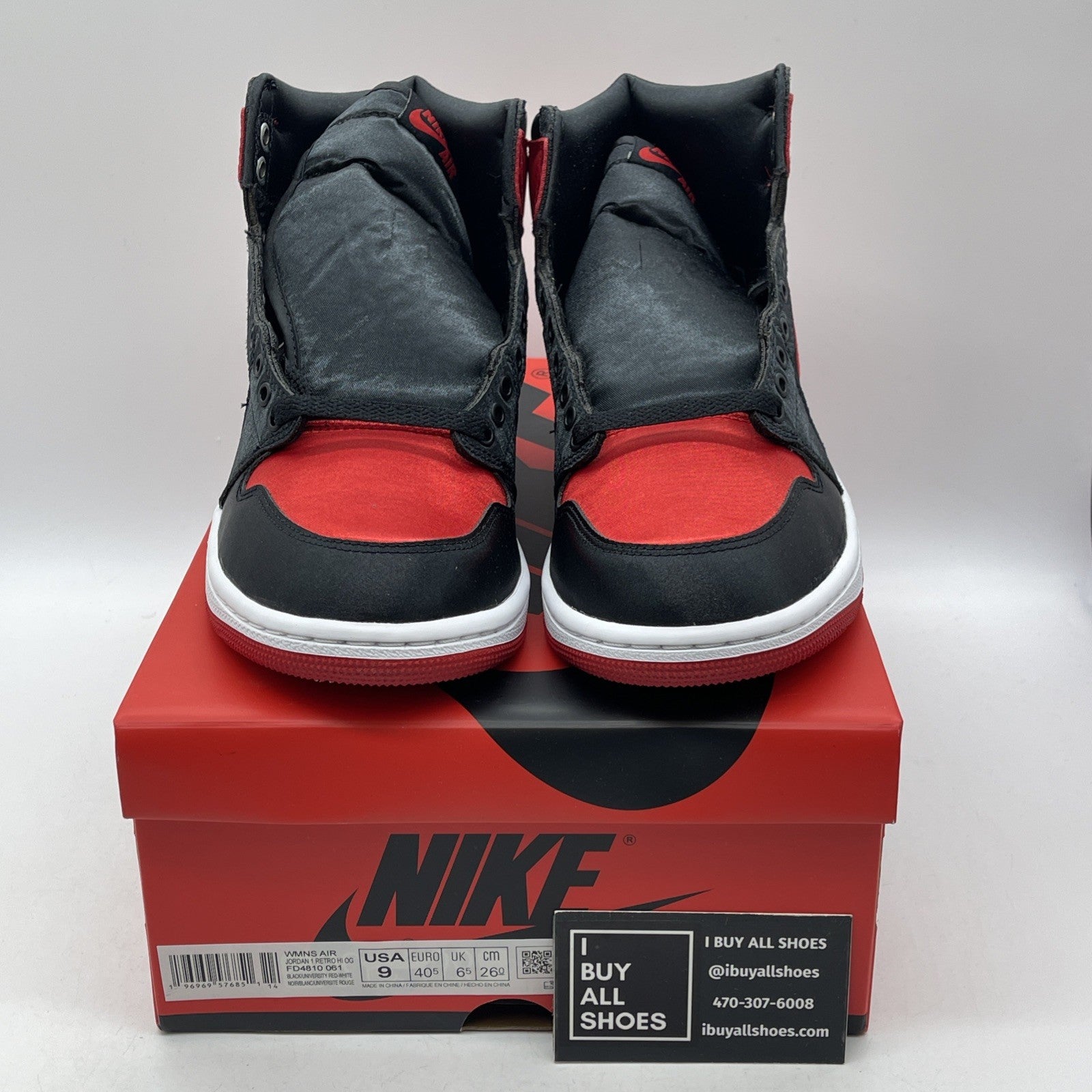 Size 9W - Air Jordan 1 Retro OG 2023 High Satin Bred Black Red (FD4810-061)
