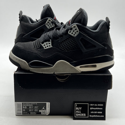 Size 9.5 - Air Jordan 4 Retro SE Mid Black Canvas (DH7138-006)