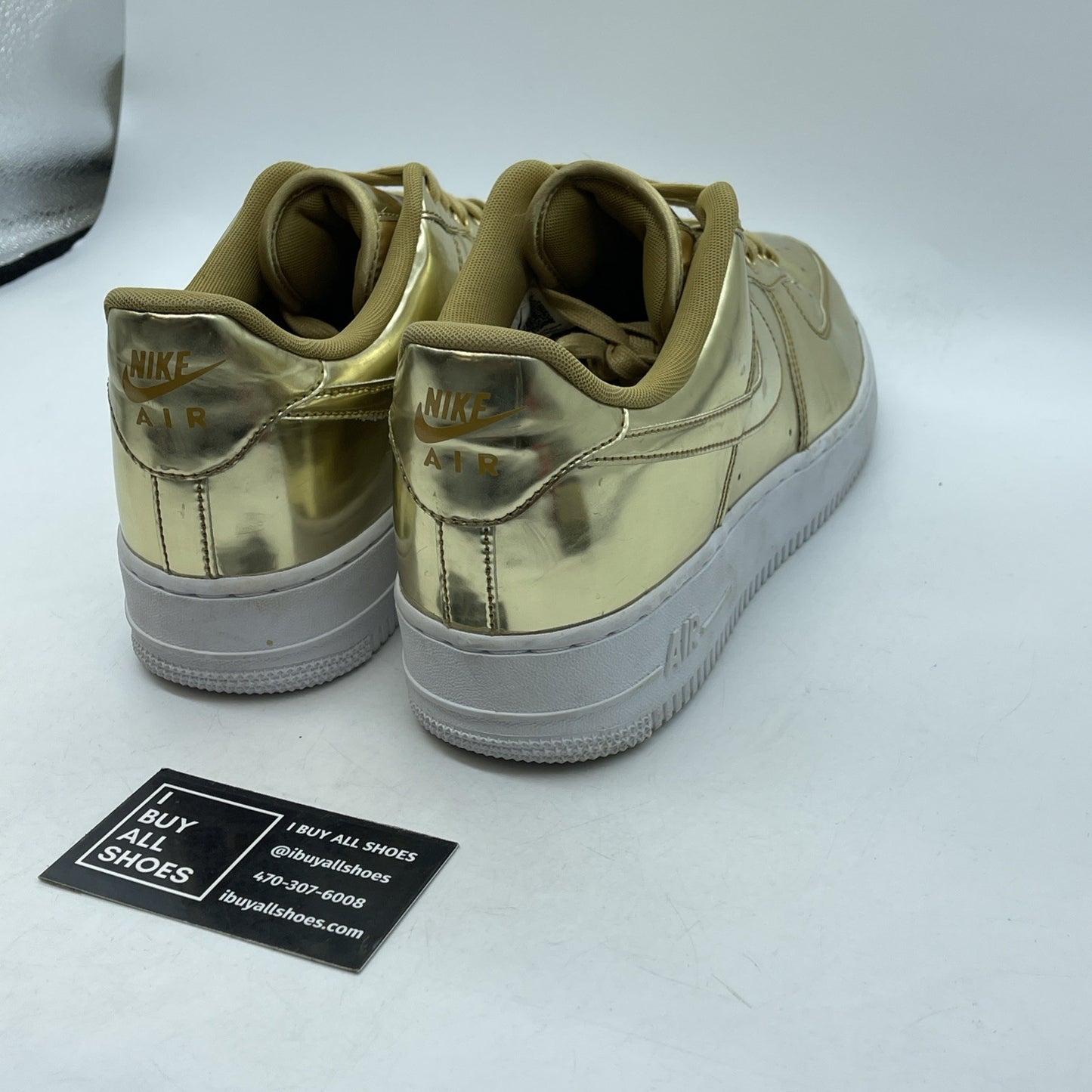 Size 12W- Nike Air Force 1 SP Liquid Metal Gold Leather (CQ6566-700)