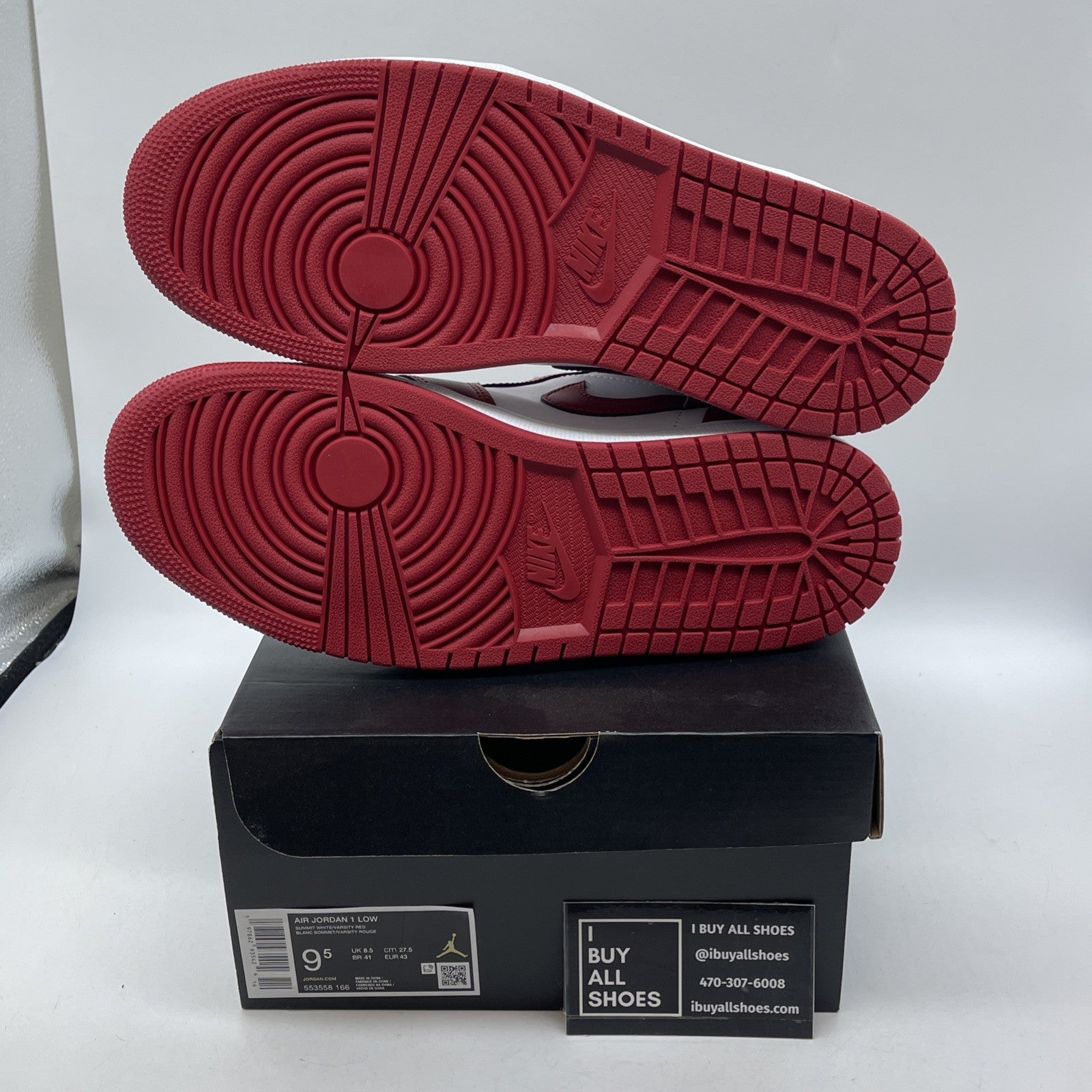 Size 9.5 - Air Jordan 1 Low New Beginnings Red White Leather (553558-166)