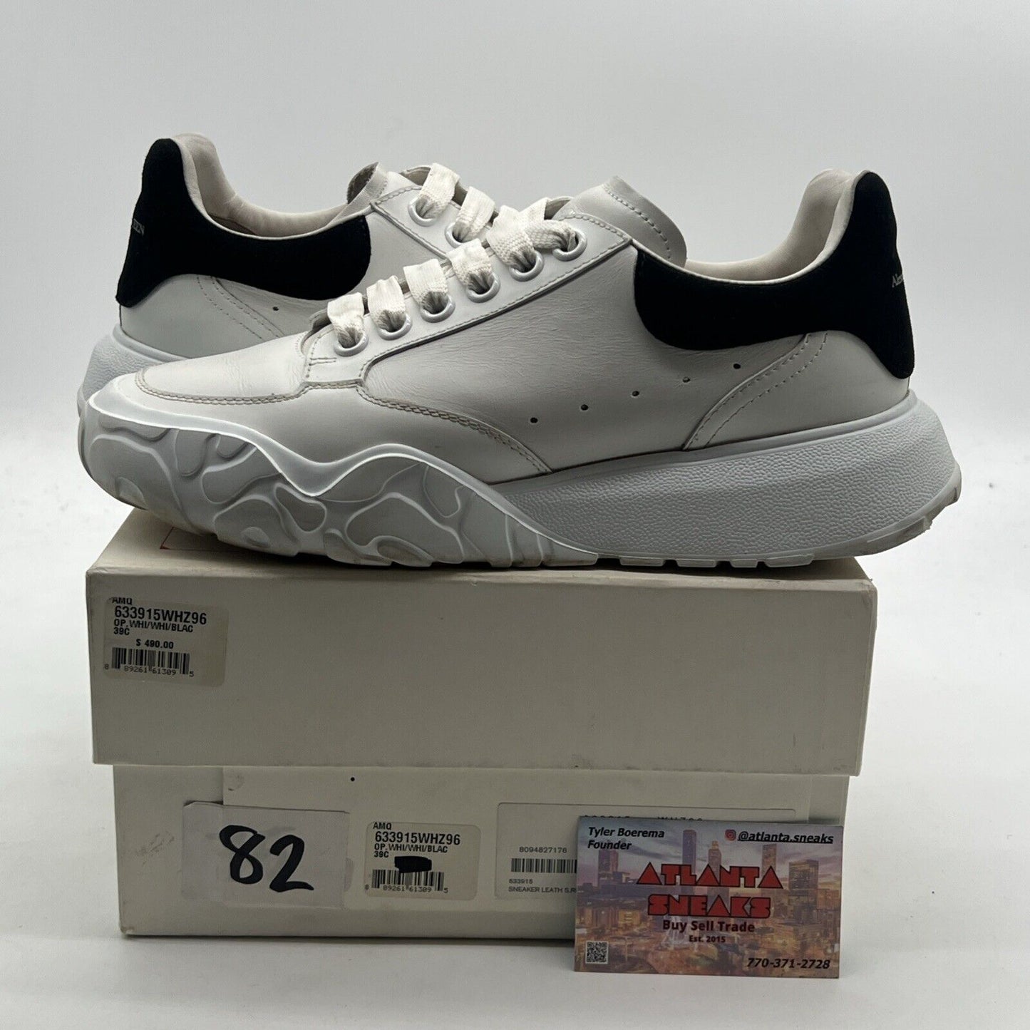 Size 8.5 - Alexander McQueen Court Women's Sneakers Dark Black