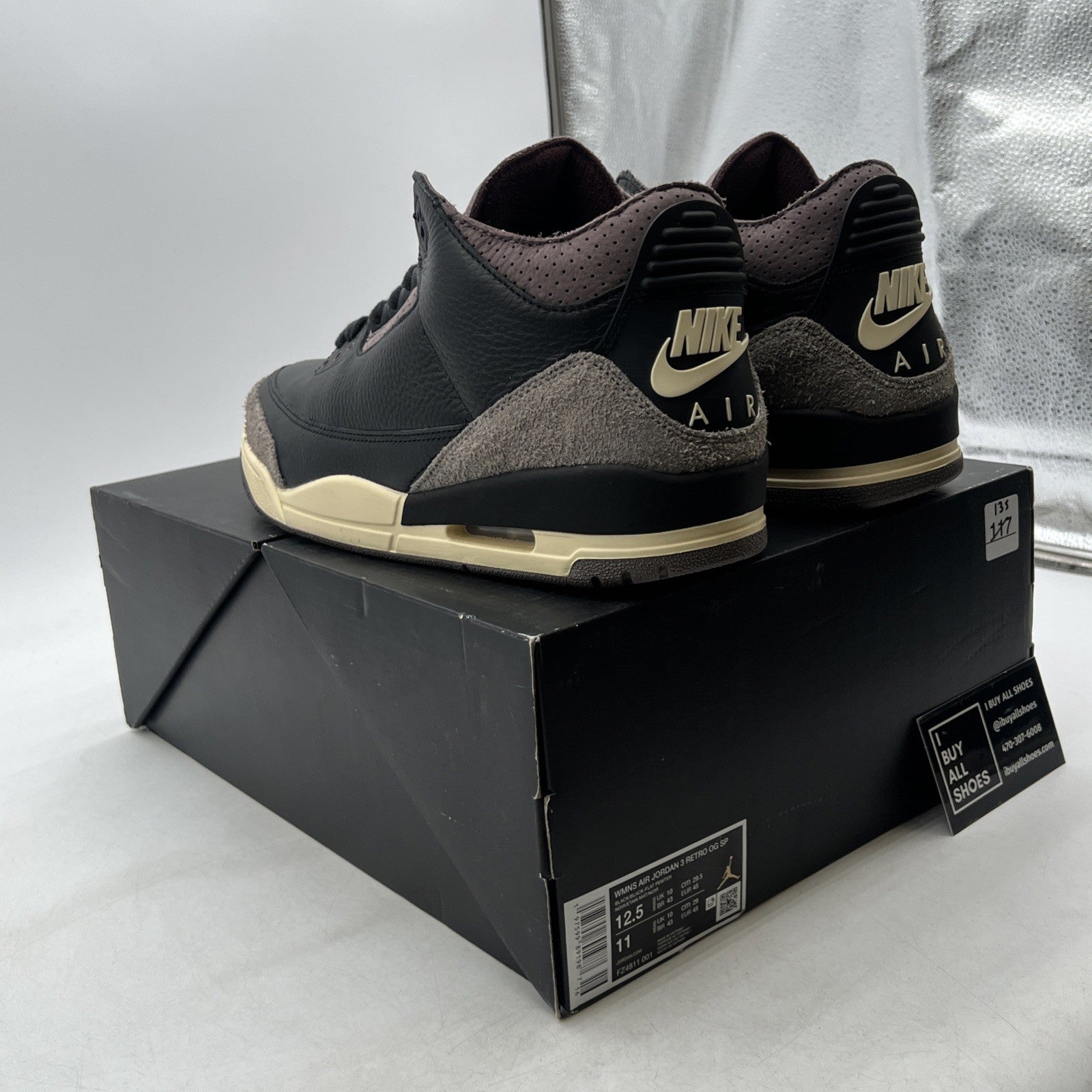 Size 12.5 - A Ma Maniére x Air Jordan 3 Retro While You Were Sleeping W
