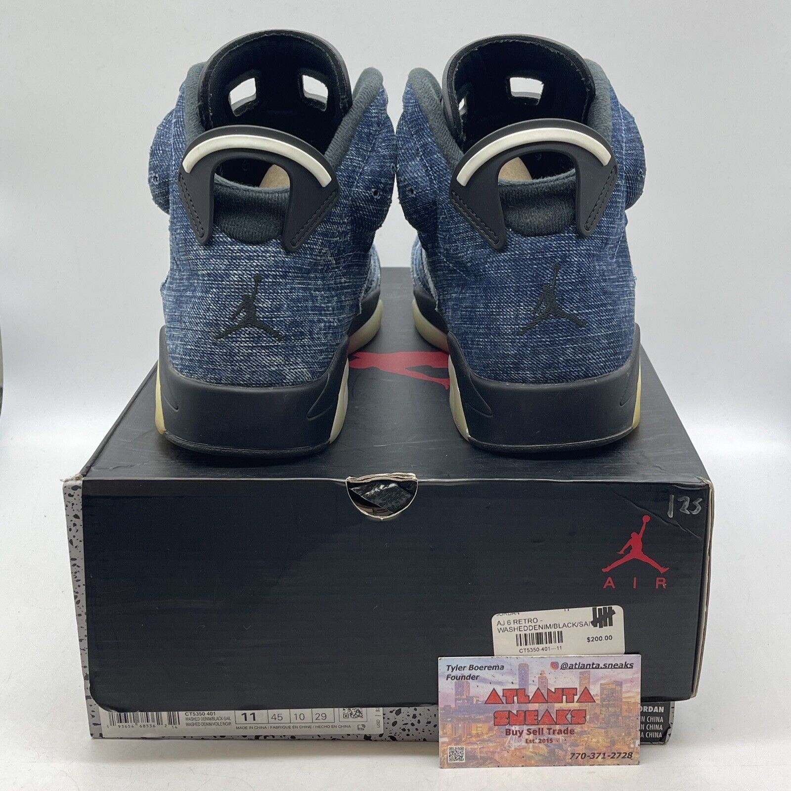 Size 11 - Air Jordan 6 Retro Washed Denim Blue Suede Black White (CT5350-401)