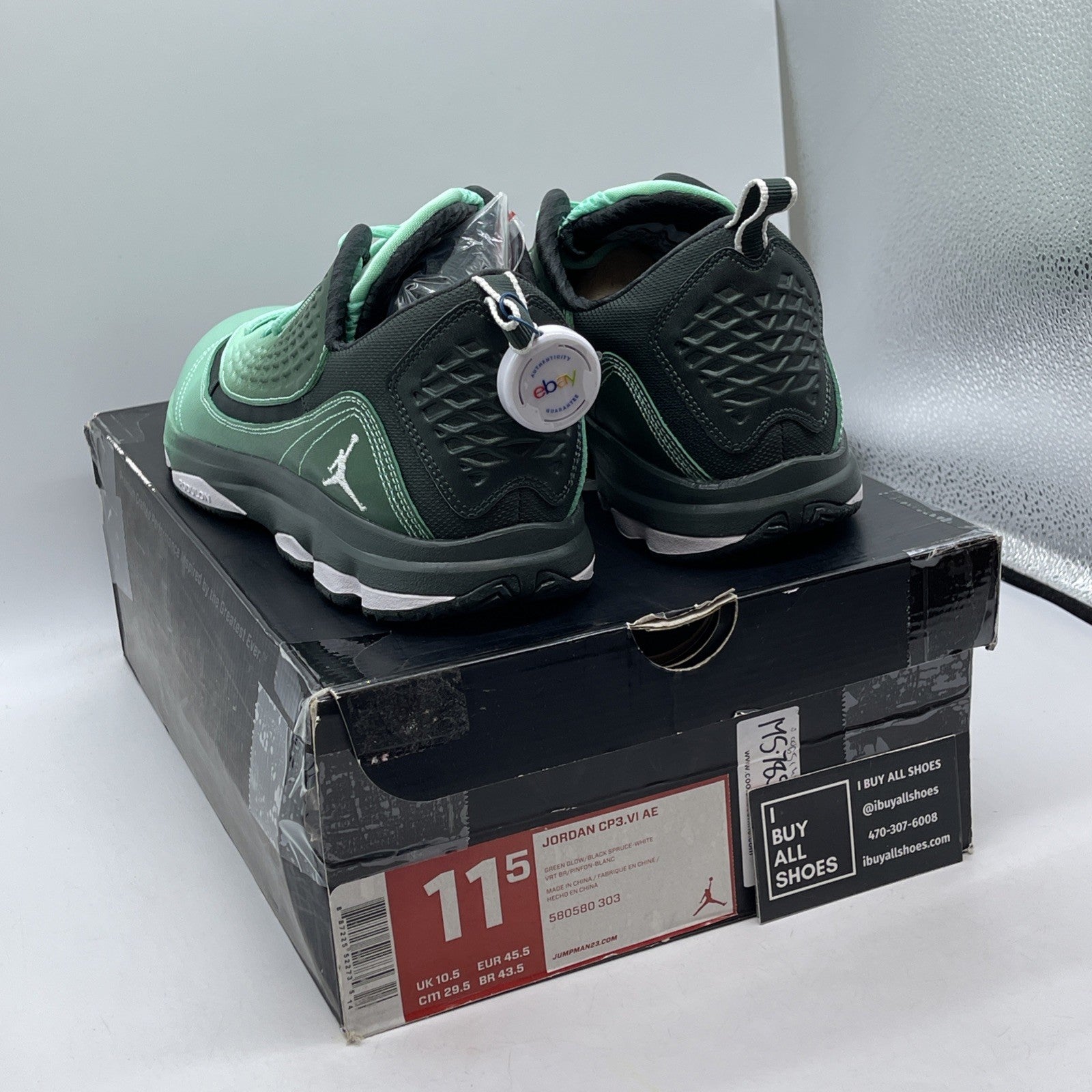 Size 11.5 - Jordan CP3.VI AE Green Glow Suede Leather (580580-303)
