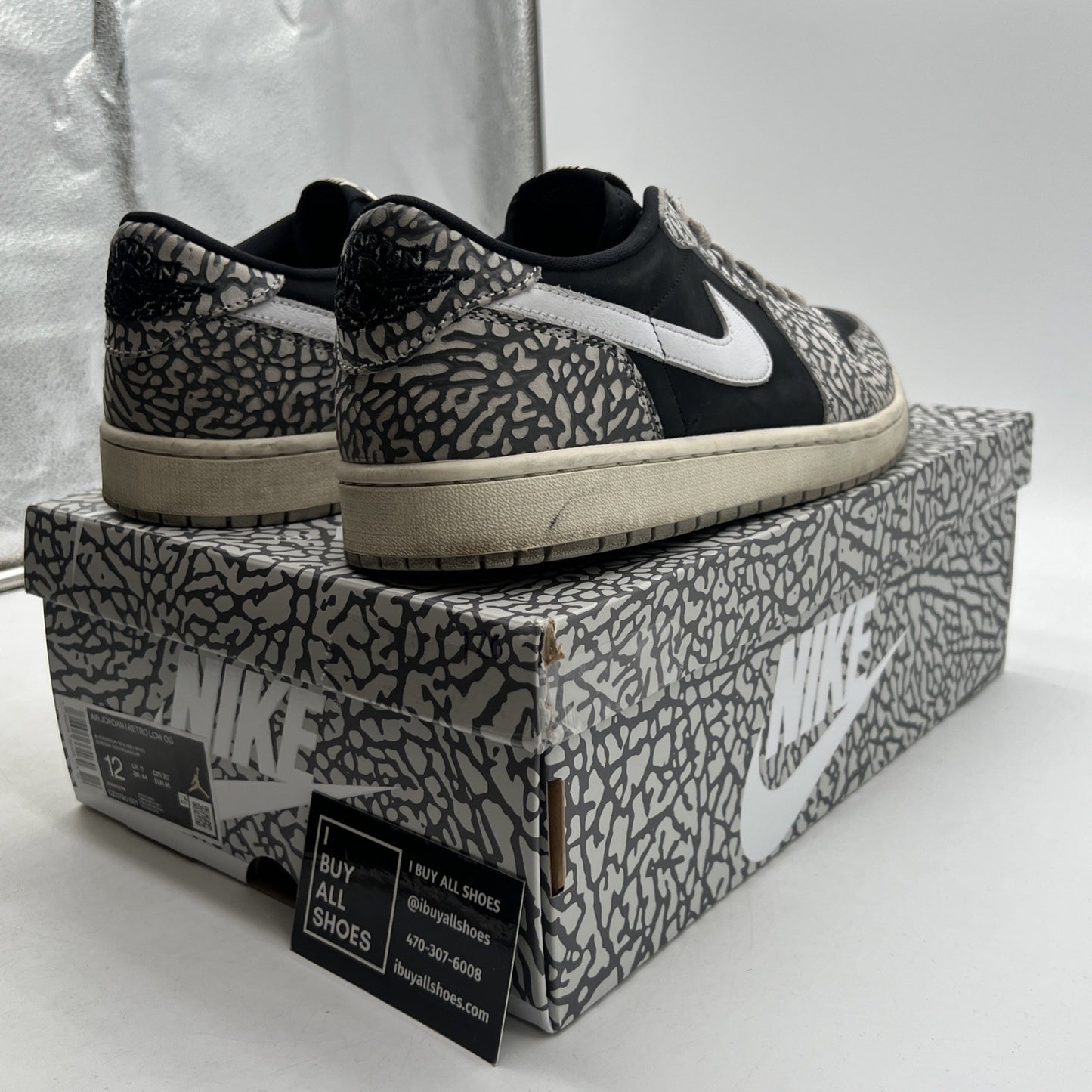 Size 12 - Air Jordan 1 Retro OG Low Black Cement (CZ0790-001)