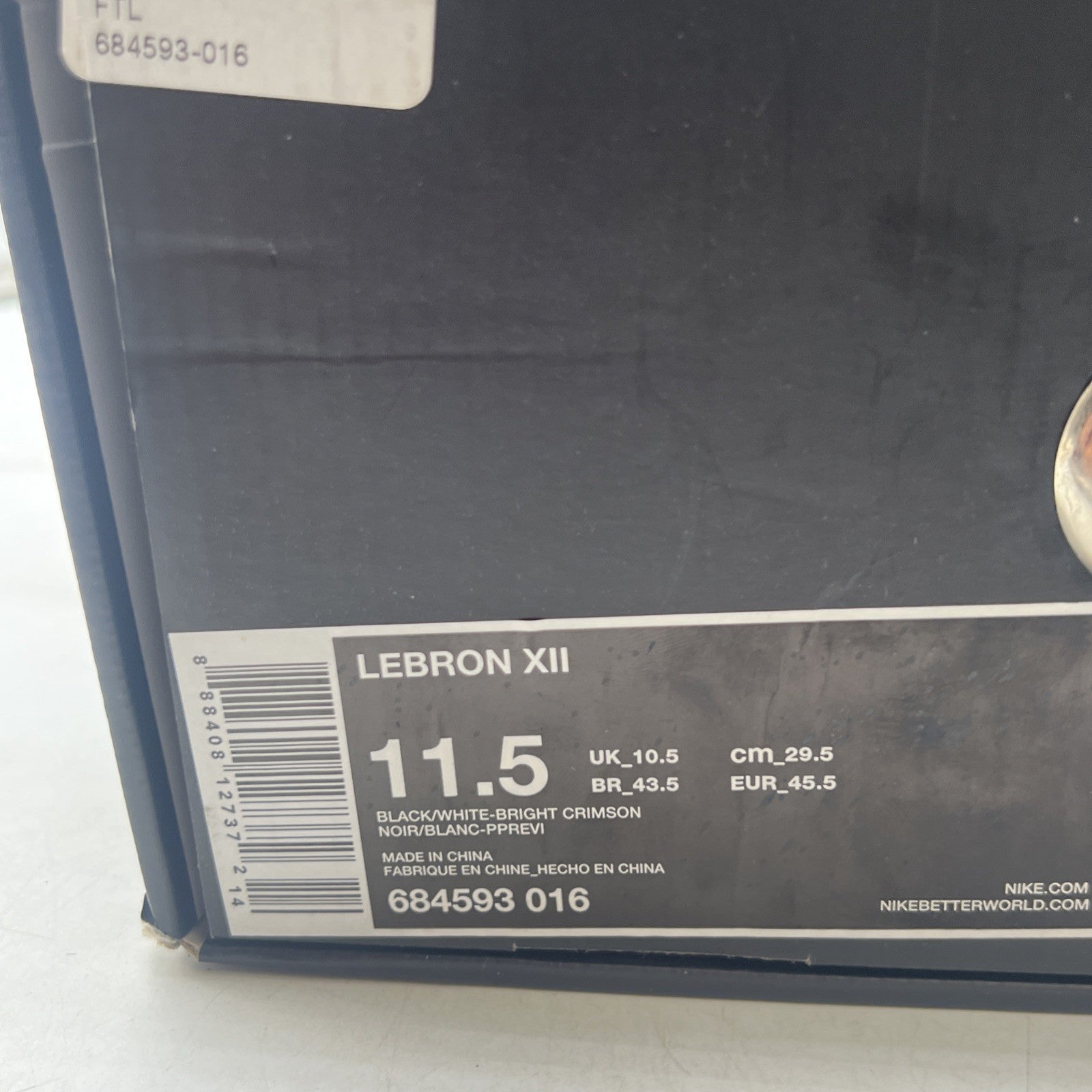 Size 11.5 - Nike LeBron 12 Court Vision (684593-016)