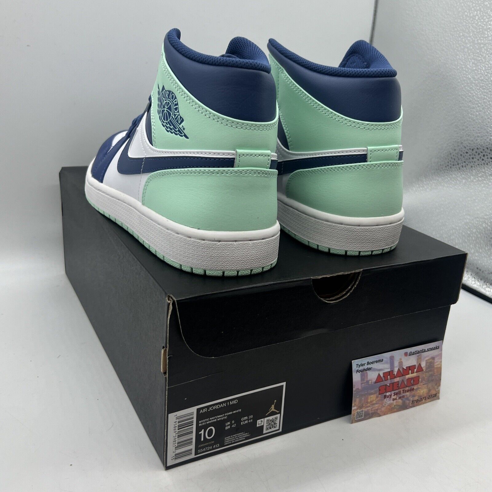 Size 10 - Jordan 1 Mid Blue Mint 2022 Brand New Og All