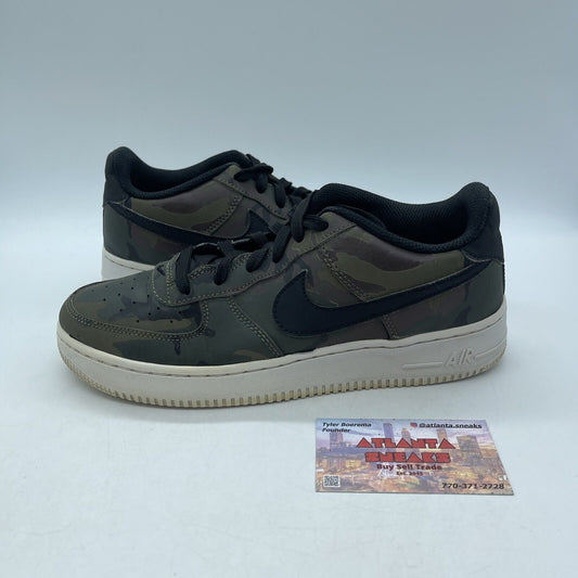 Size6.5Y - Air Force 1 '07 Forest Camo White Green Brown Leather (820438-204)