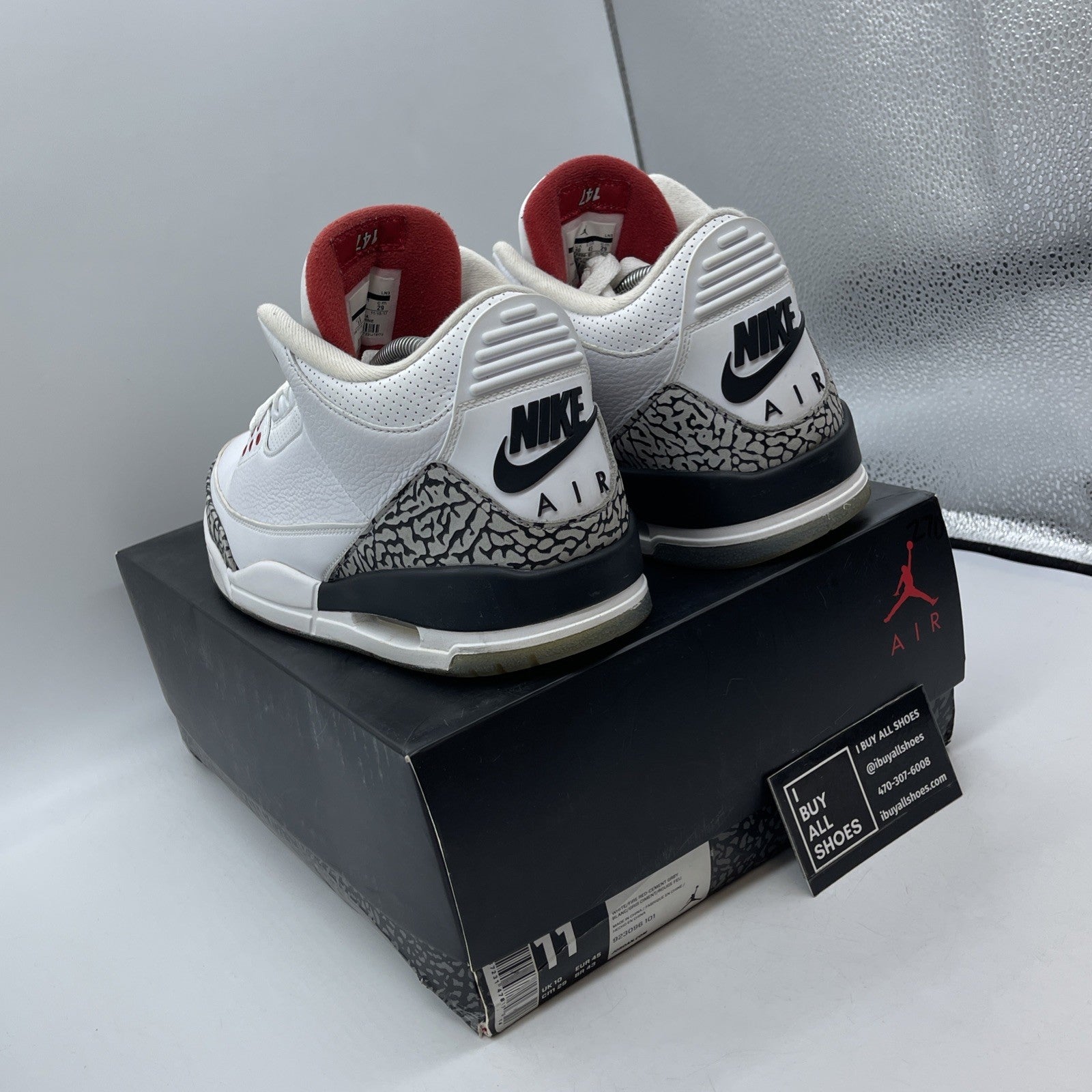 Size 11 - Air Jordan 3 Retro NRG Free Throw Line White Grey (923096-101)