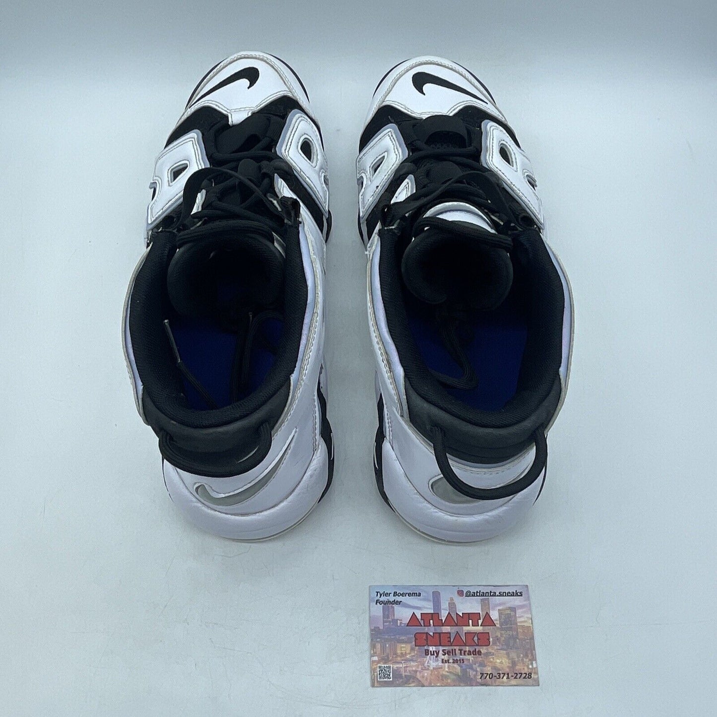 Size 12 - Nike Air More Uptempo Cobalt Bliss Black White Leather (DV0819-001)