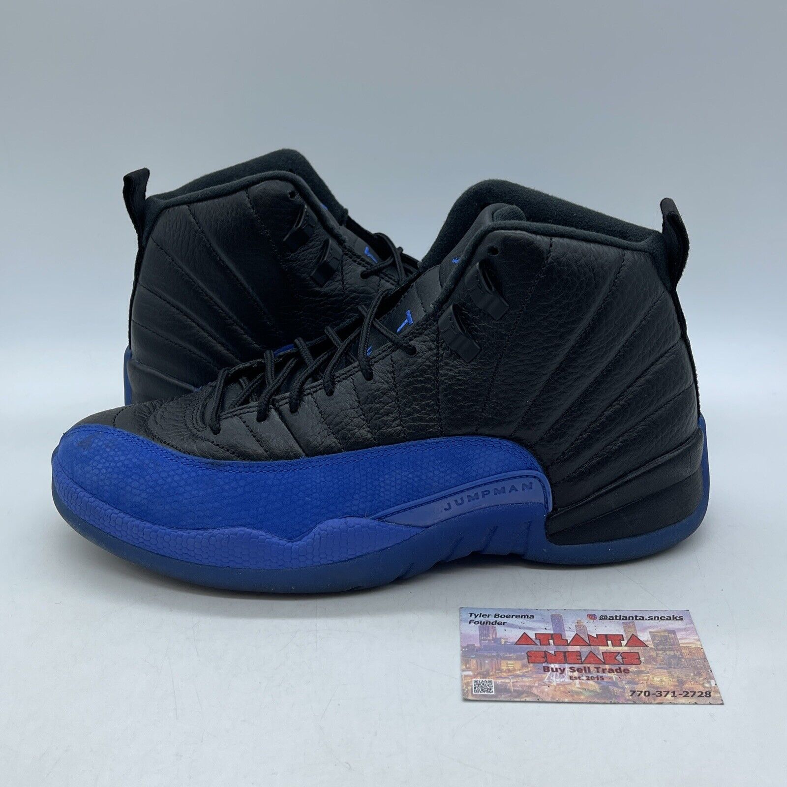 Size 8.5 - Air Jordan 12 Retro Game Royal Blue Suede Black Leather (130690-014)