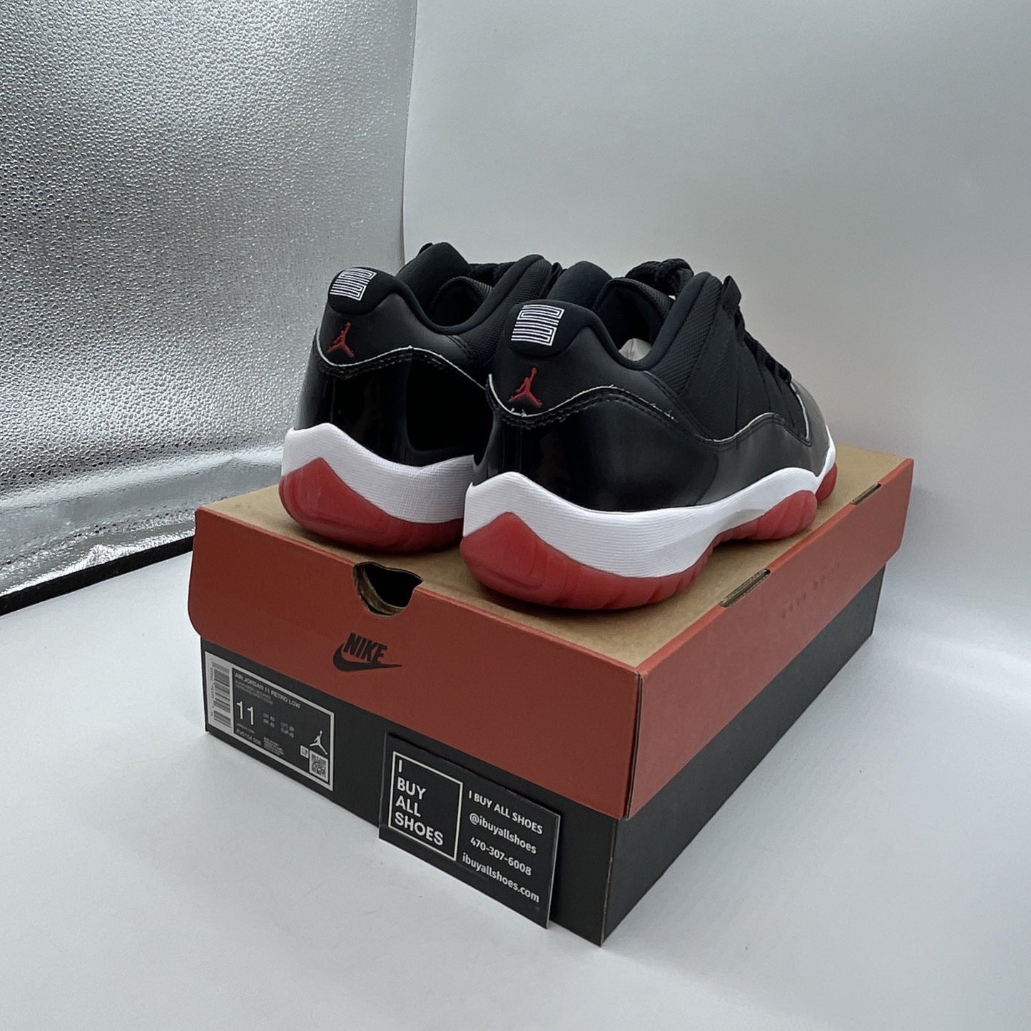 Size 11 - Air Jordan 11 Retro 2025 Low Bred Black Leather (FV5104-006)