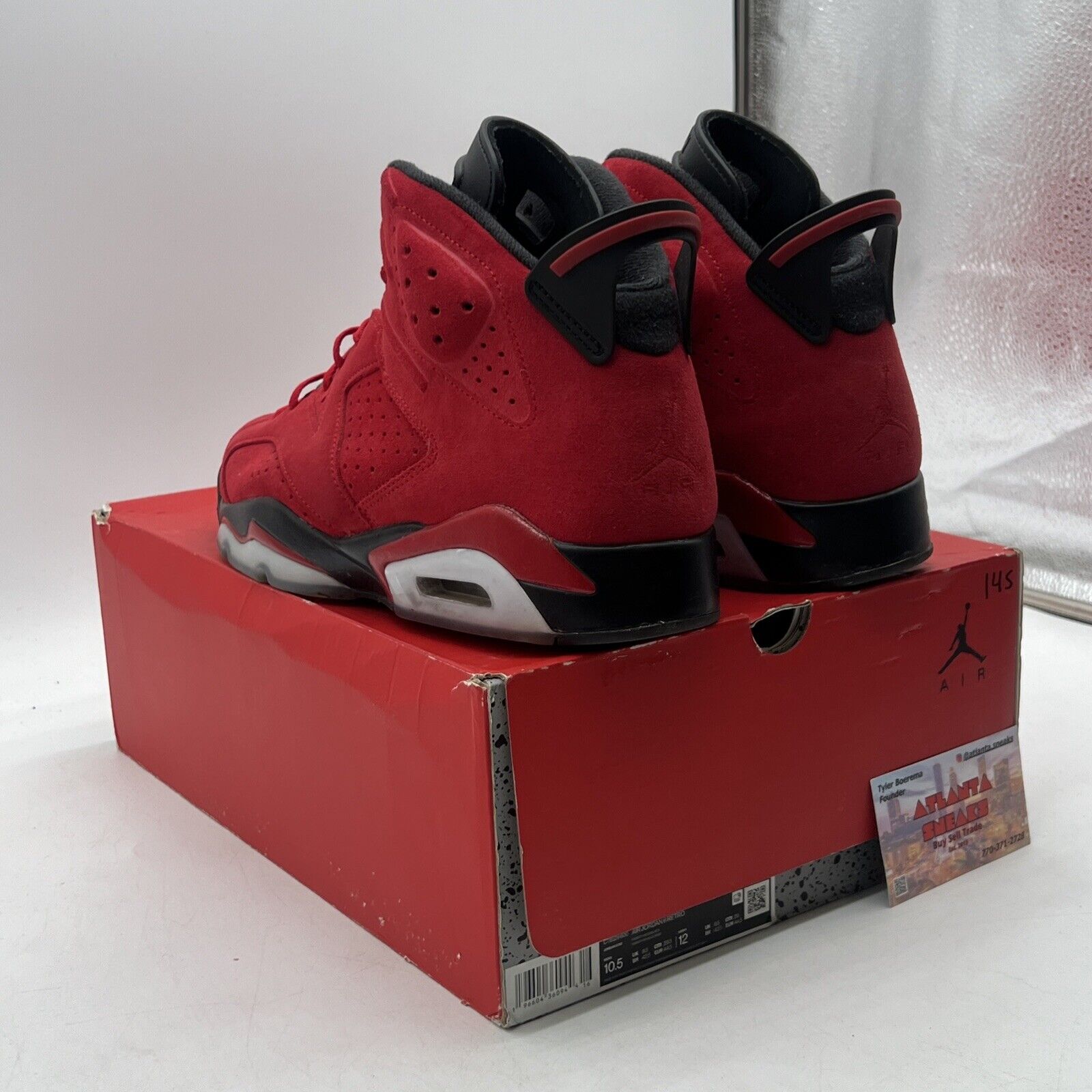 Size 10.5 - Air Jordan 6 Retro Toro Bravo Black Red Suede Icey (CT8529-600)