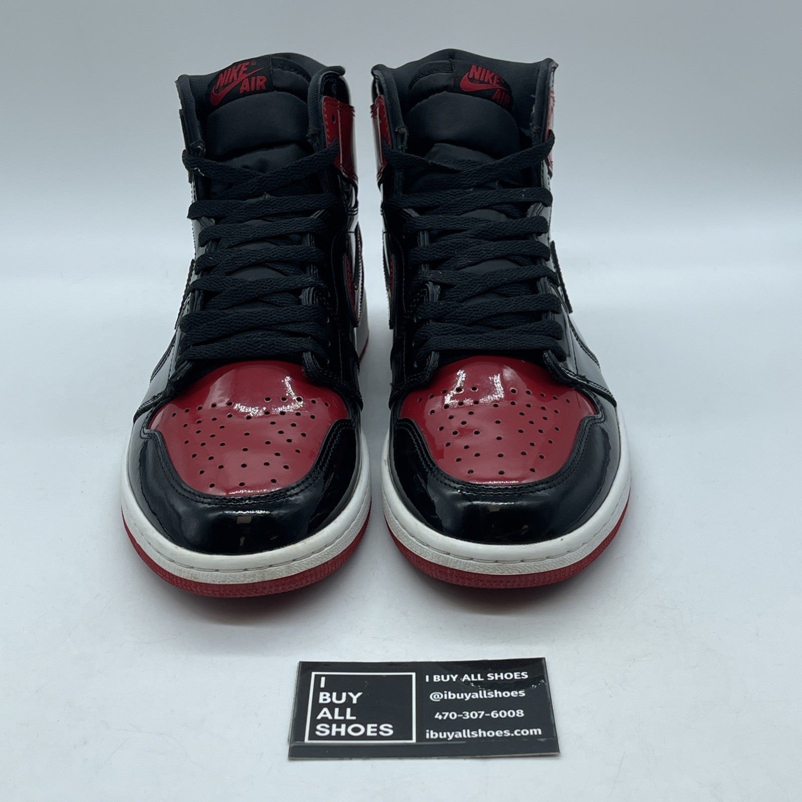 Size 10 - Jordan 1 Retro OG High Patent Bred Red Black Leather (555088-063)