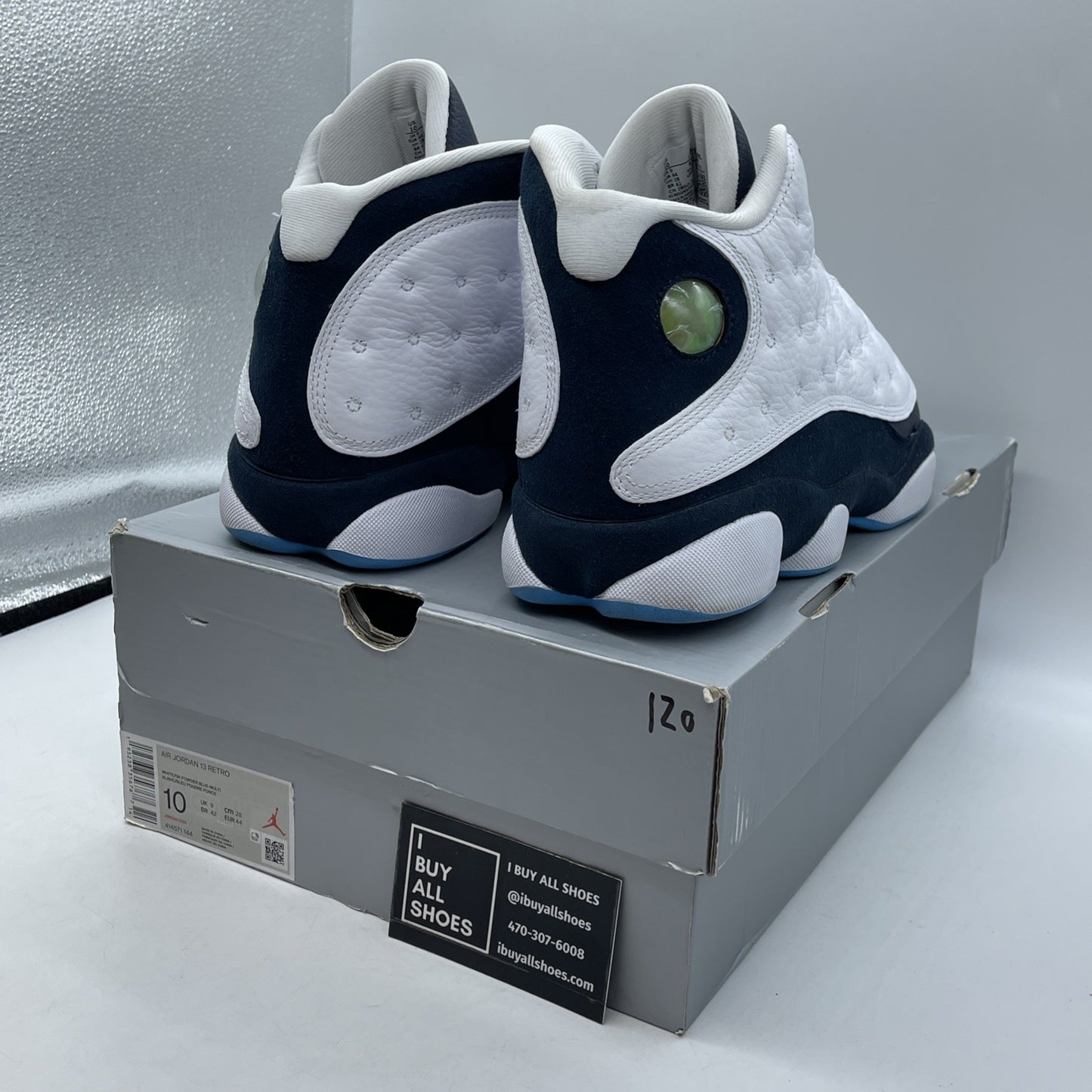 Size 10 - Jordan 13 Retro Obsidian Blue White Suede Leather (414571-144)