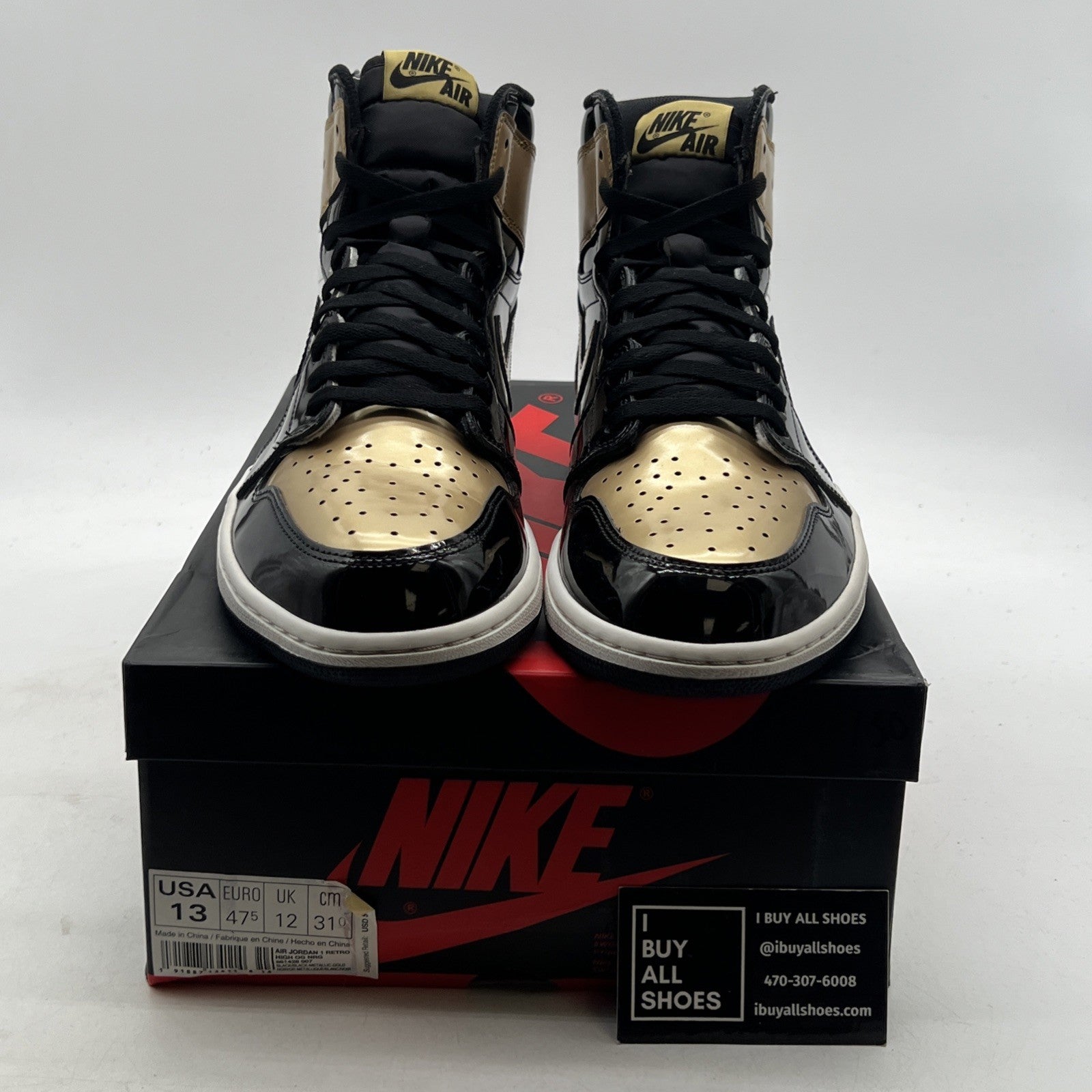 Size 13 - Air Jordan 1 Retro OG NRG High Gold Toe (861428-007)