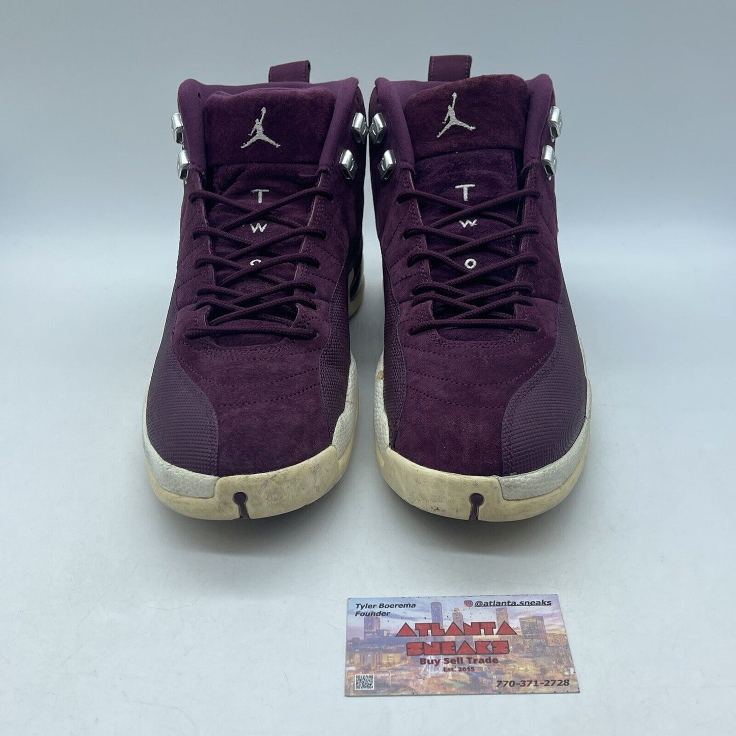 Size 10 - Air Jordan 12 Retro Bordeaux Burgundy Silver Suede (130690-617)