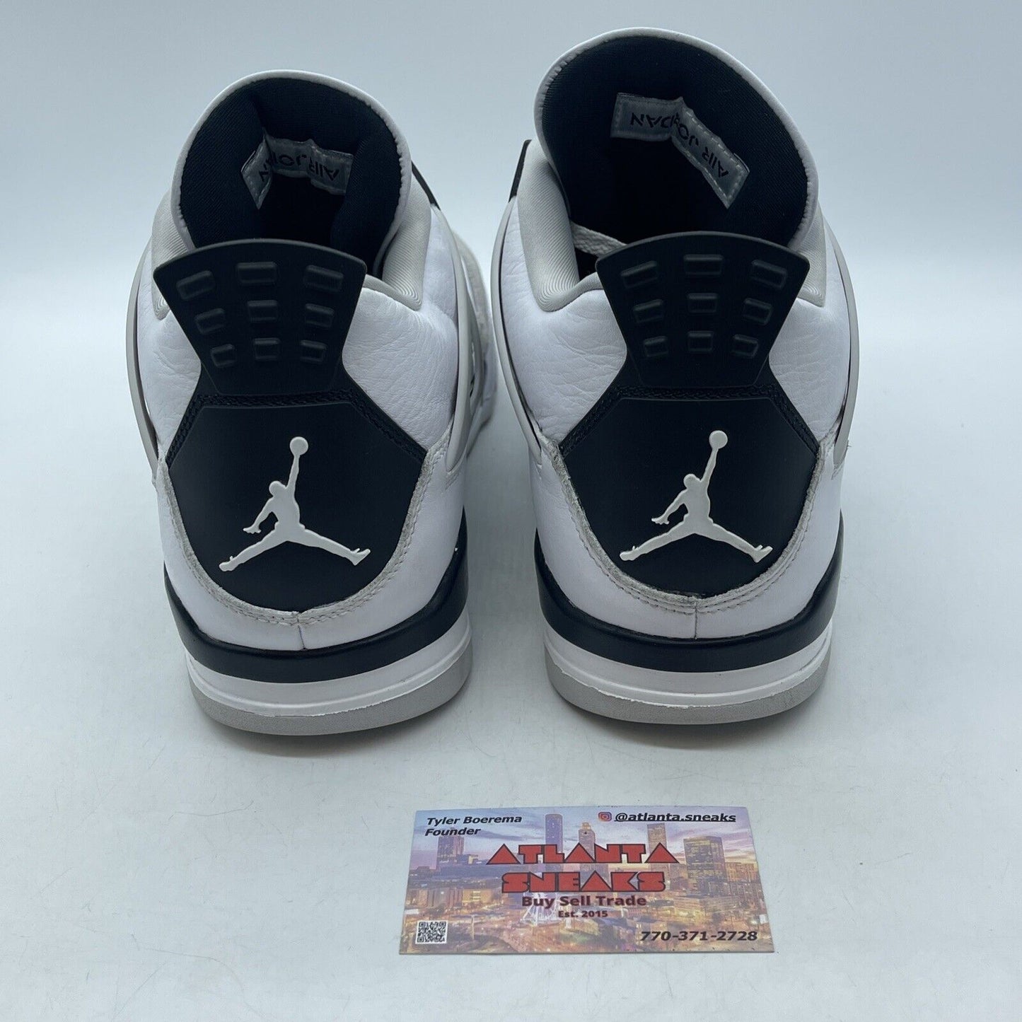 Size 12 - Jordan 4 Retro Mid Military Black White Leather Grey Suede (DH6926-111
