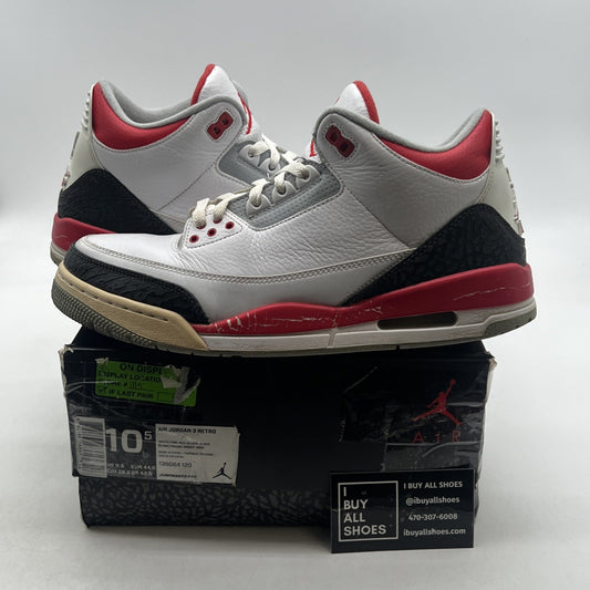Size 10.5 - Air Jordan 3 Retro 2013 Fire Red (136064-120)