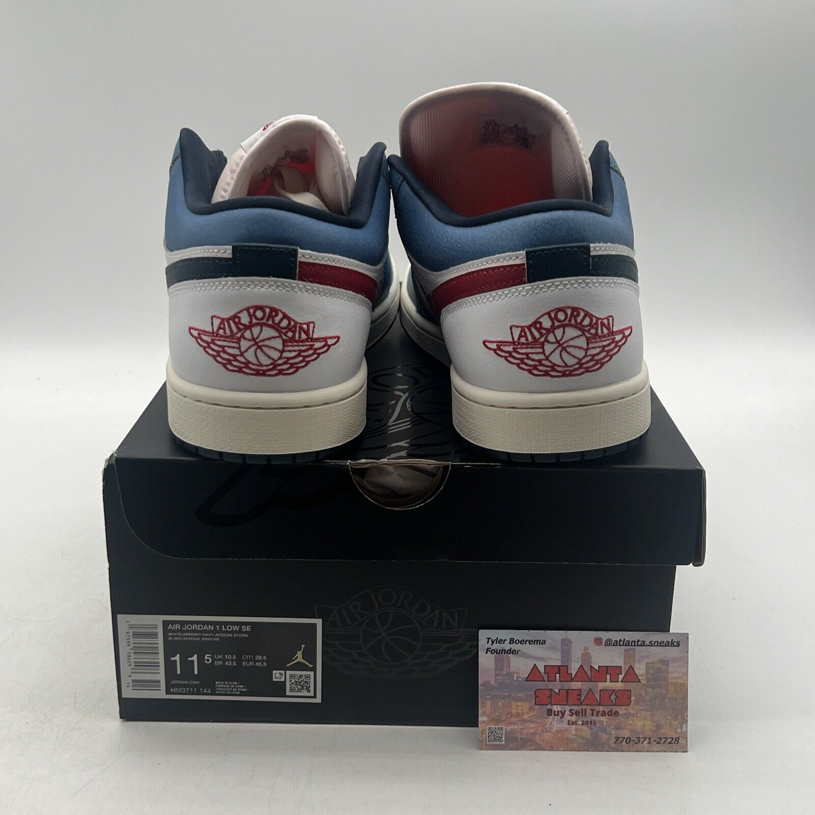 Size 11.5 - Nike Air Jordan 1 Low SE Shoes White Armory Navy (HM3711-144)