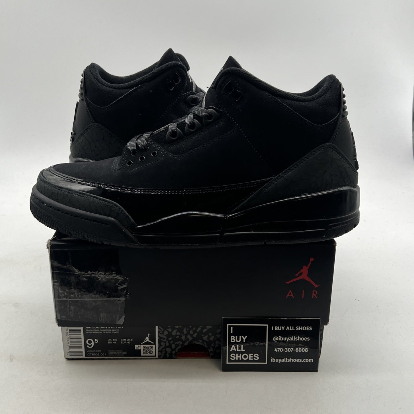 Size 9.5 - Air Jordan 3 Retro 2025 Black Cat (CT8532-001)