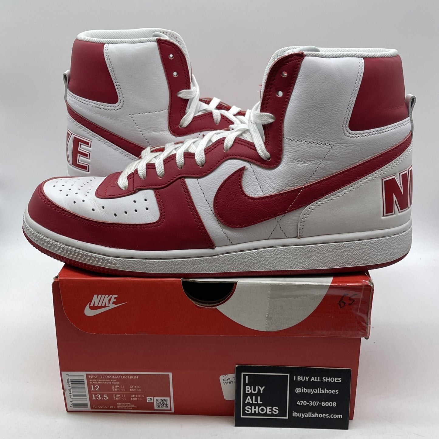 Size 12 - Nike Terminator High University Red White Sneakers Retro (FJ4454-100)