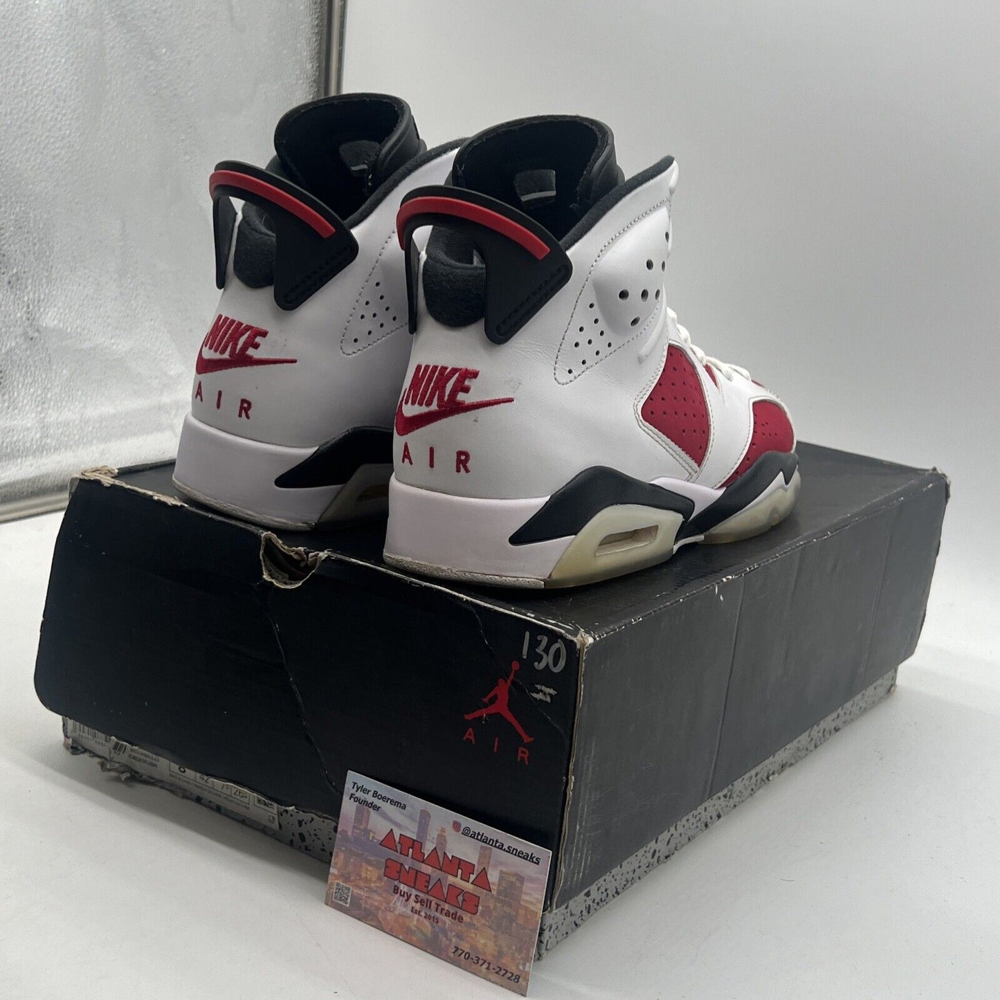 Size 8.5 - Jordan 6 Retro OG Mid Carmine Black White Red Suede (CT8529-106)