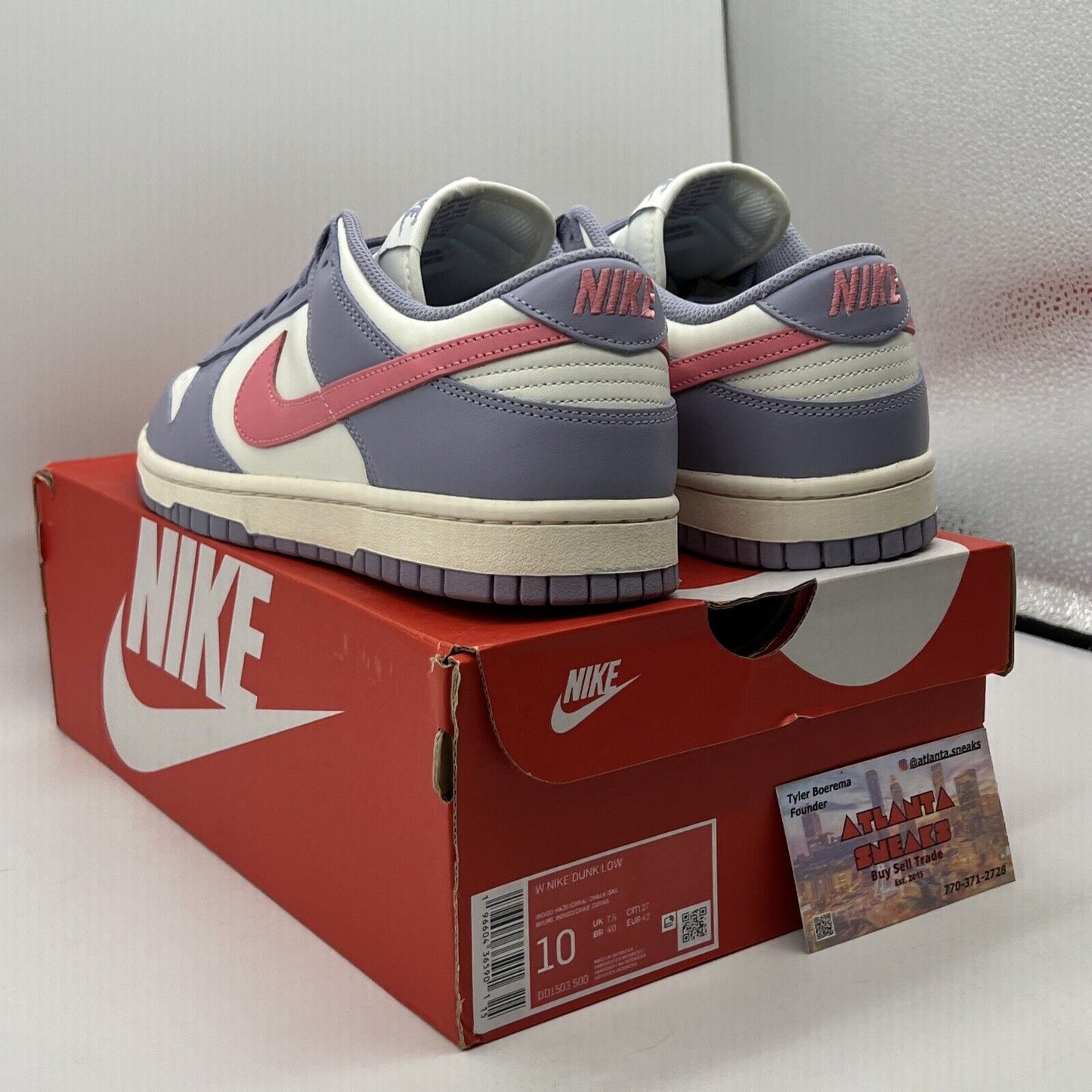 Size 10 - Nike Dunk Low Indigo Haze W Purple Pink White Leather (DD1503-500)