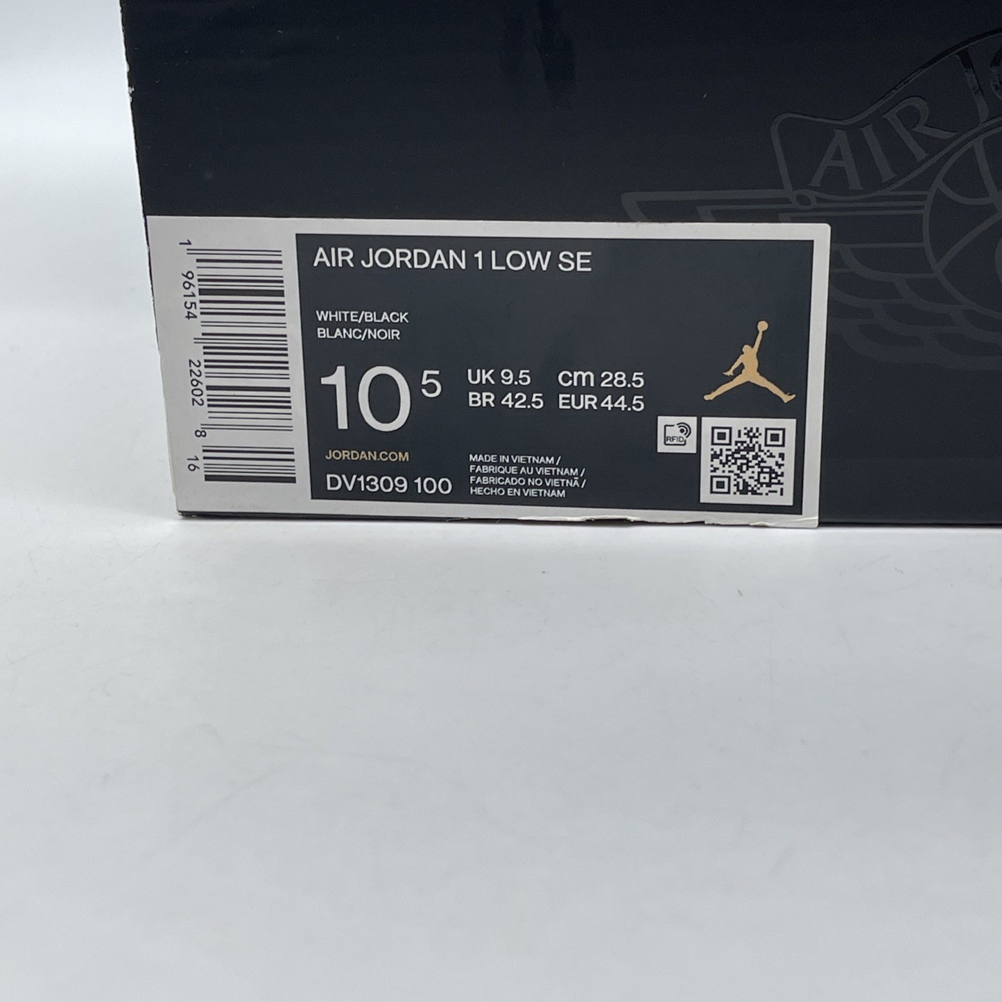 Size 10.5 - Jordan 1 Low SE Concord Black White Leather (DV1309-100)