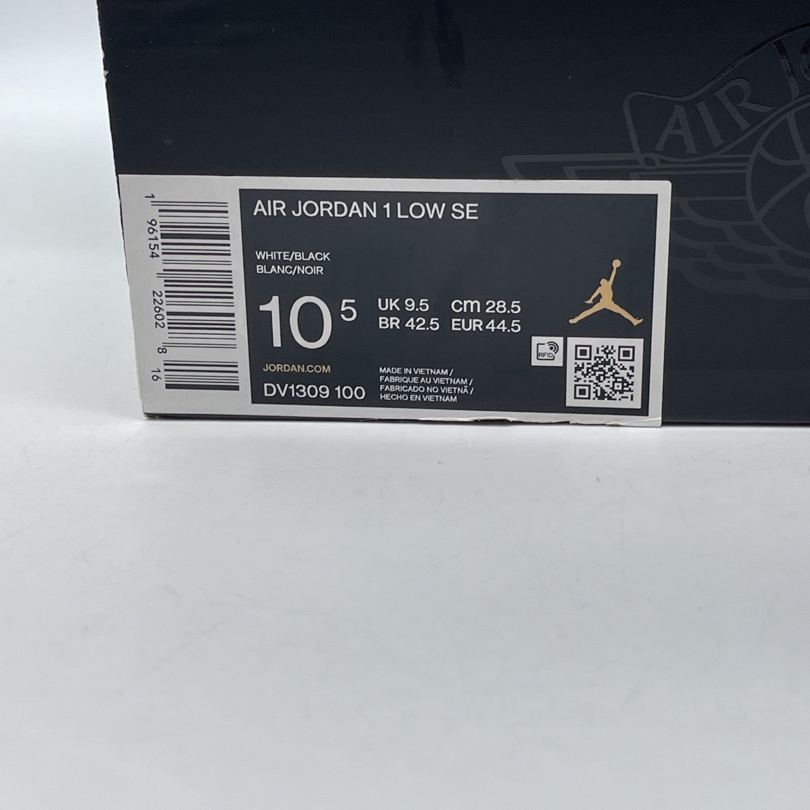 Size 10.5 - Jordan 1 Low SE Concord Black White Leather (DV1309-100)