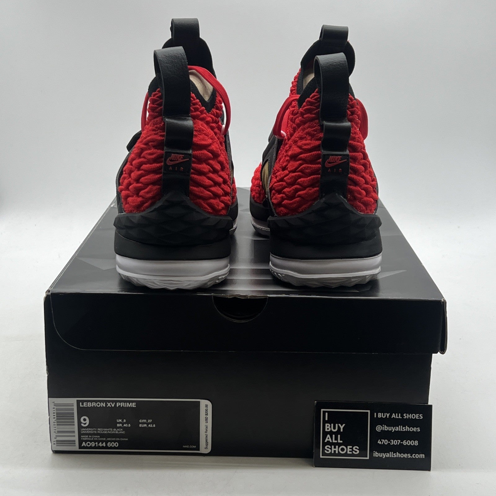 Size 9 - Nike LeBron 15 PE Red Diamond Turf (AO9144-600)