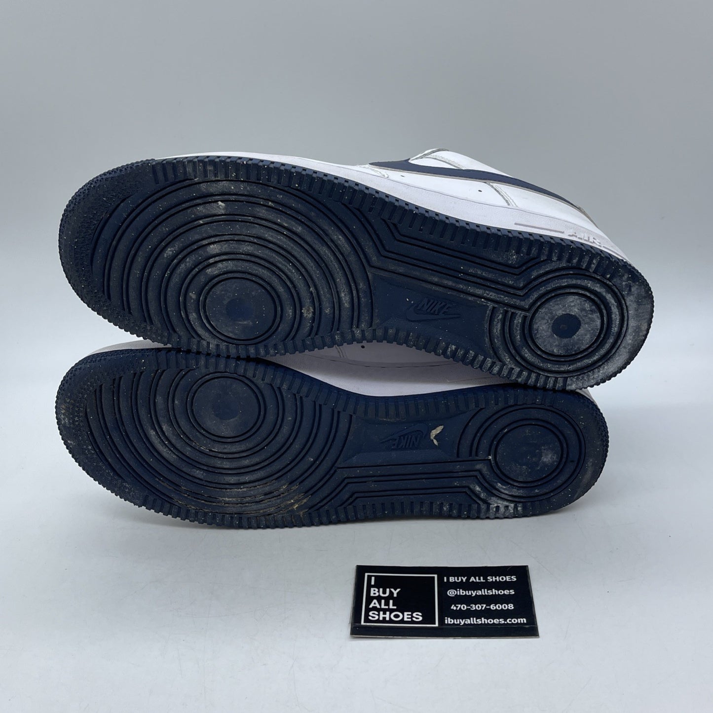 Size 10 - Nike Air Force 1 '07 White Midnight Navy White Leather (FJ4146-104)
