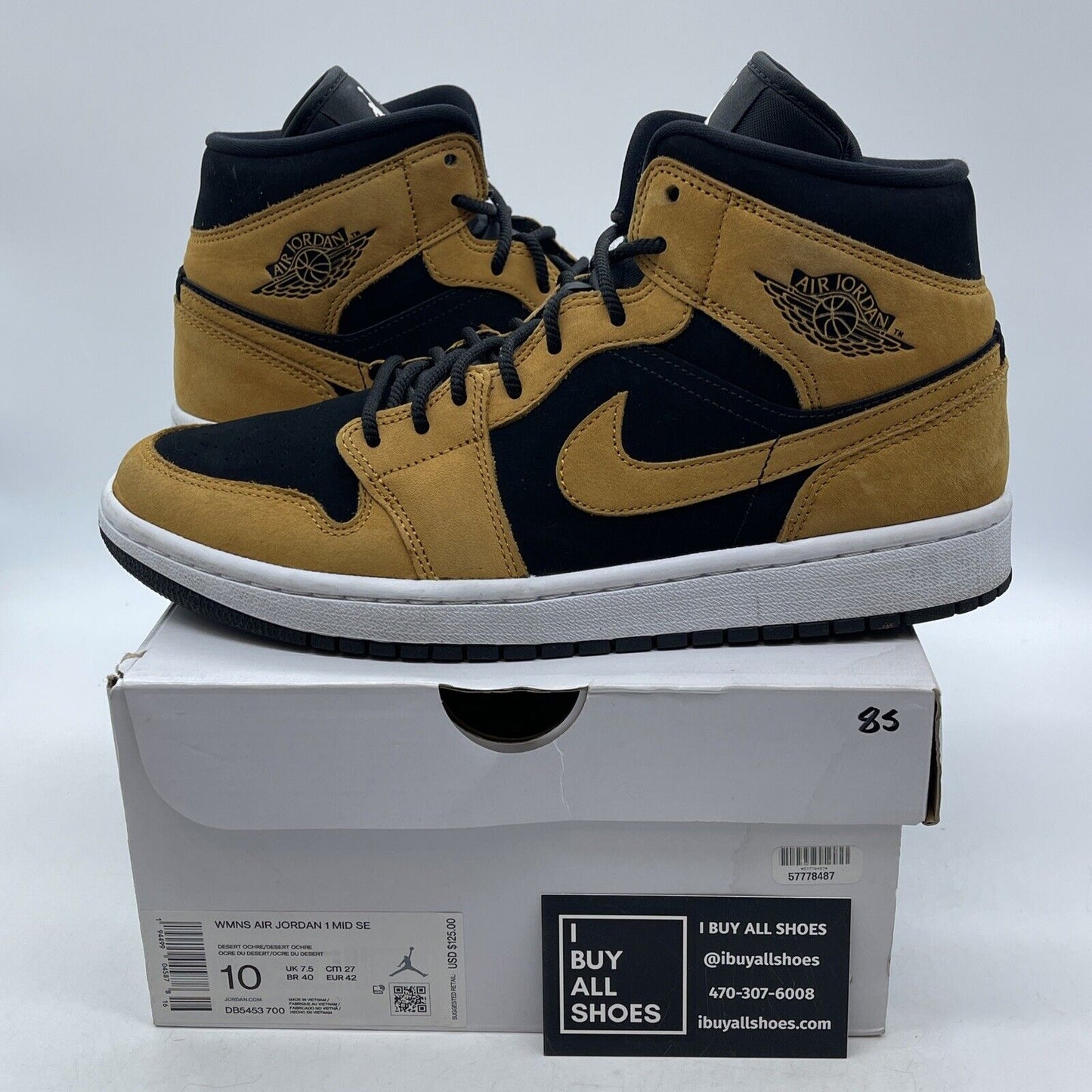 Size 10W- Air Jordan 1 SE Mid Desert Ochre Black Brown Suede (DB5453-700)