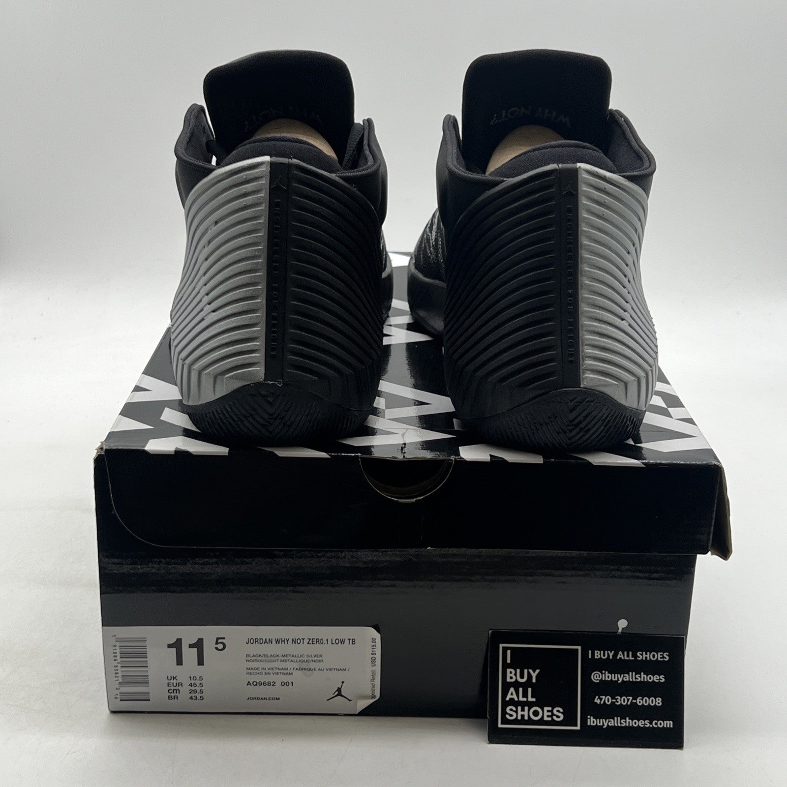 Size 11.5 - Jordan Why Not Zer0.1 TB Low Black Metallic Silver(AQ9682-001)