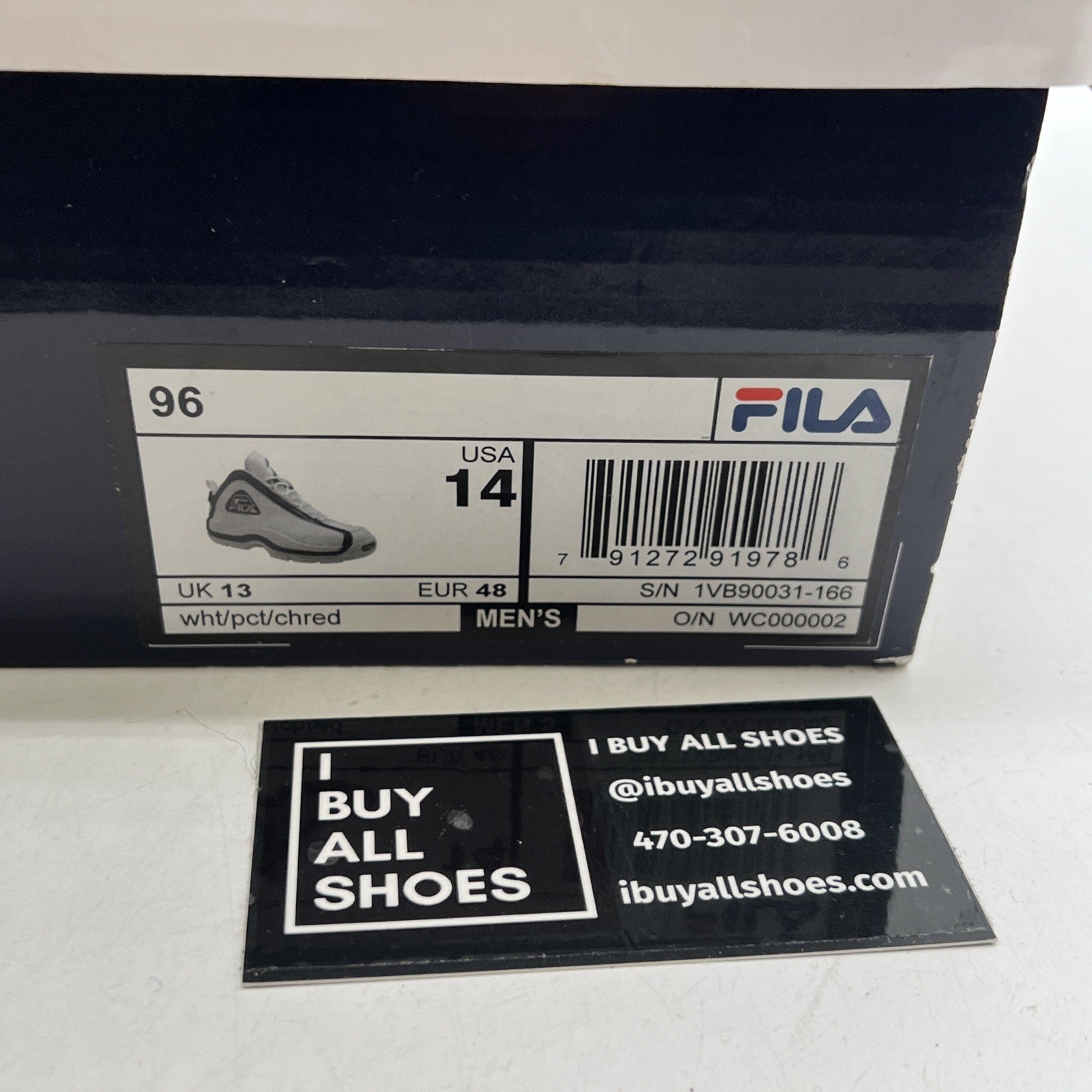 Size 14 - FILA GRANT HILL 2 II WHITE NAVY BLUE RED