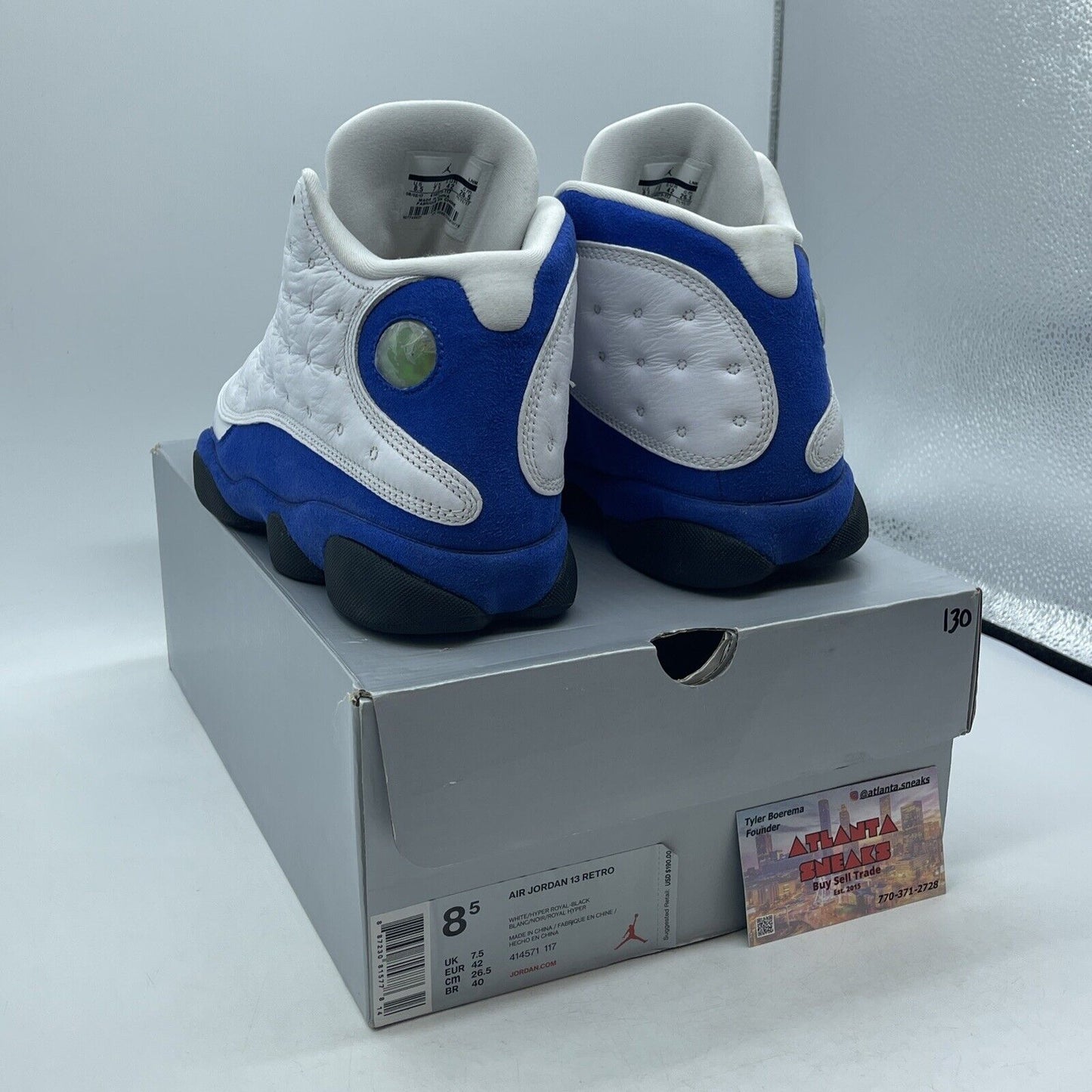 Size 8.5 - Air Jordan 13 Retro Hyper Royal Blue White Black (414571-117)