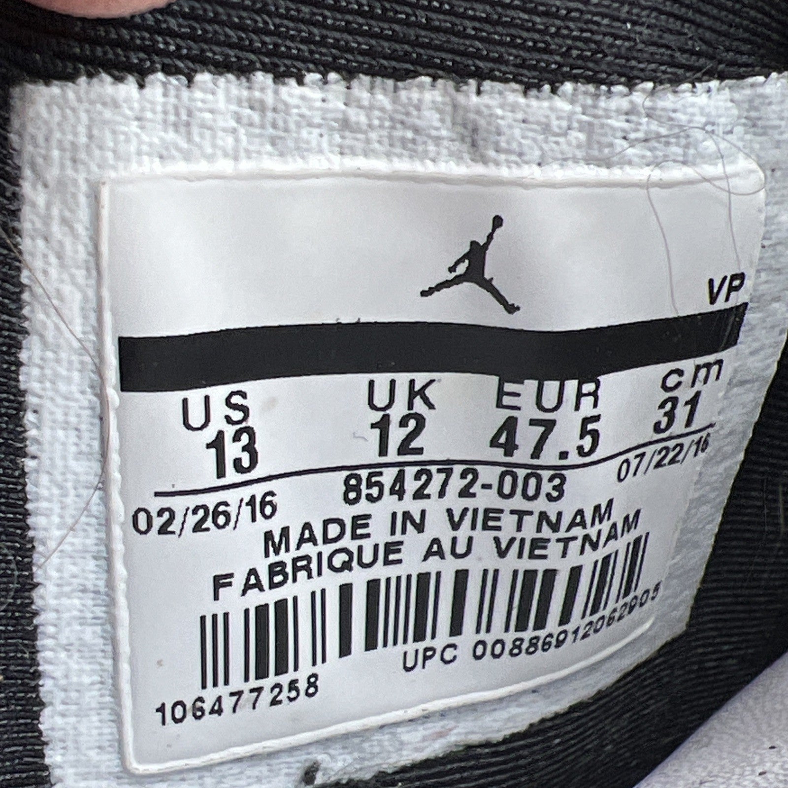 Size 13 - Air Jordan 31 N7 - (854272-003)
