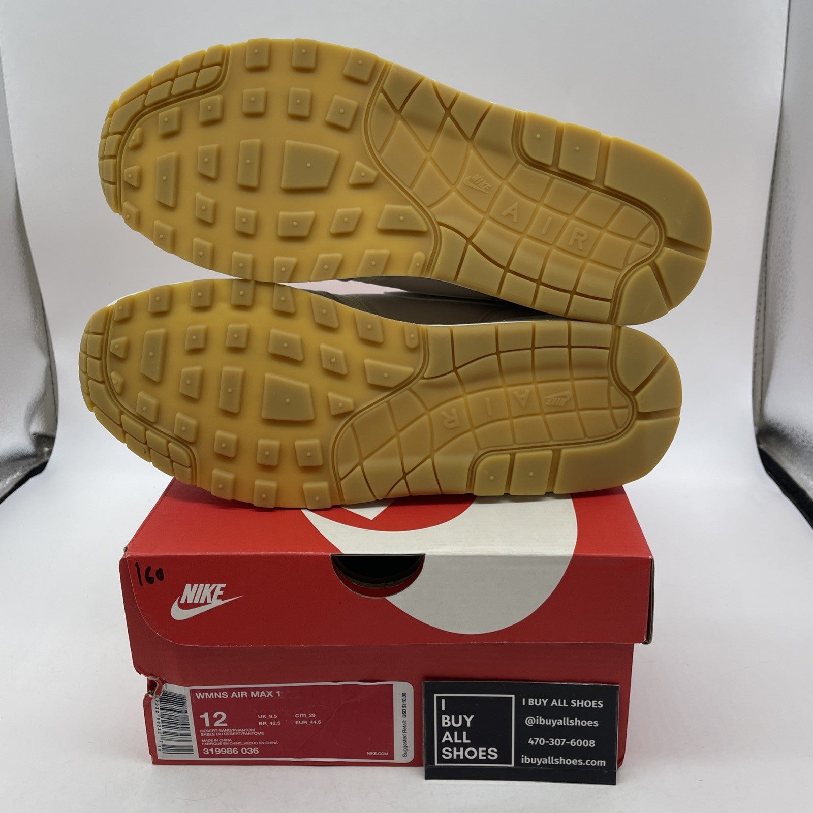 Size 12W - Nike Air Max 1 Desert Sand (319986-036)