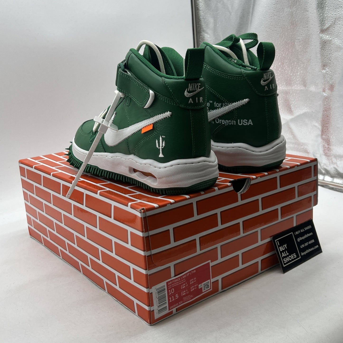 Size 10 - Off-White x Nike Air Force 1 SP Leather Mid Pine Green (DR0500-300)