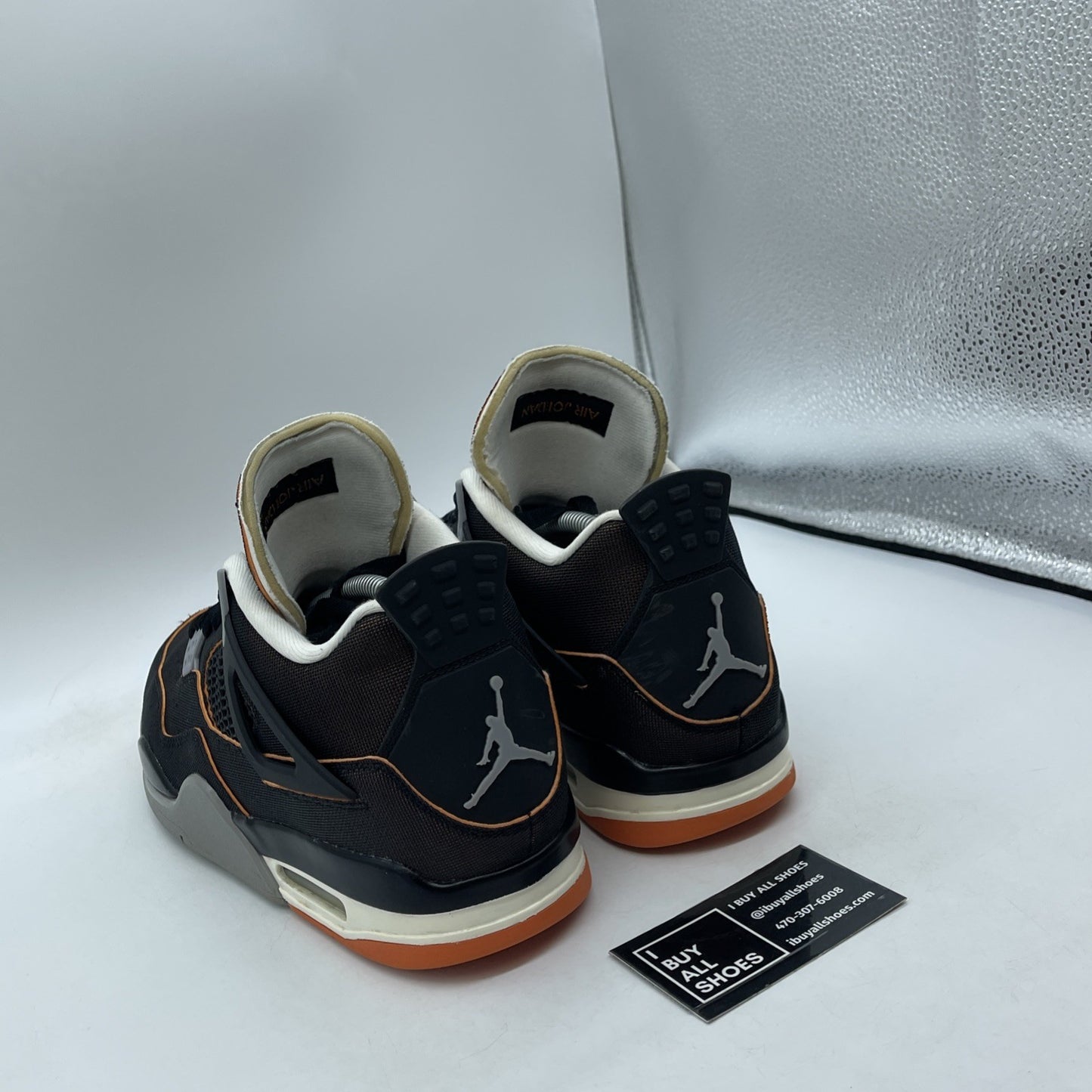 Size 11.5W - Air Jordan 4 Retro Starfish black Orange Leather (CW7183-100)