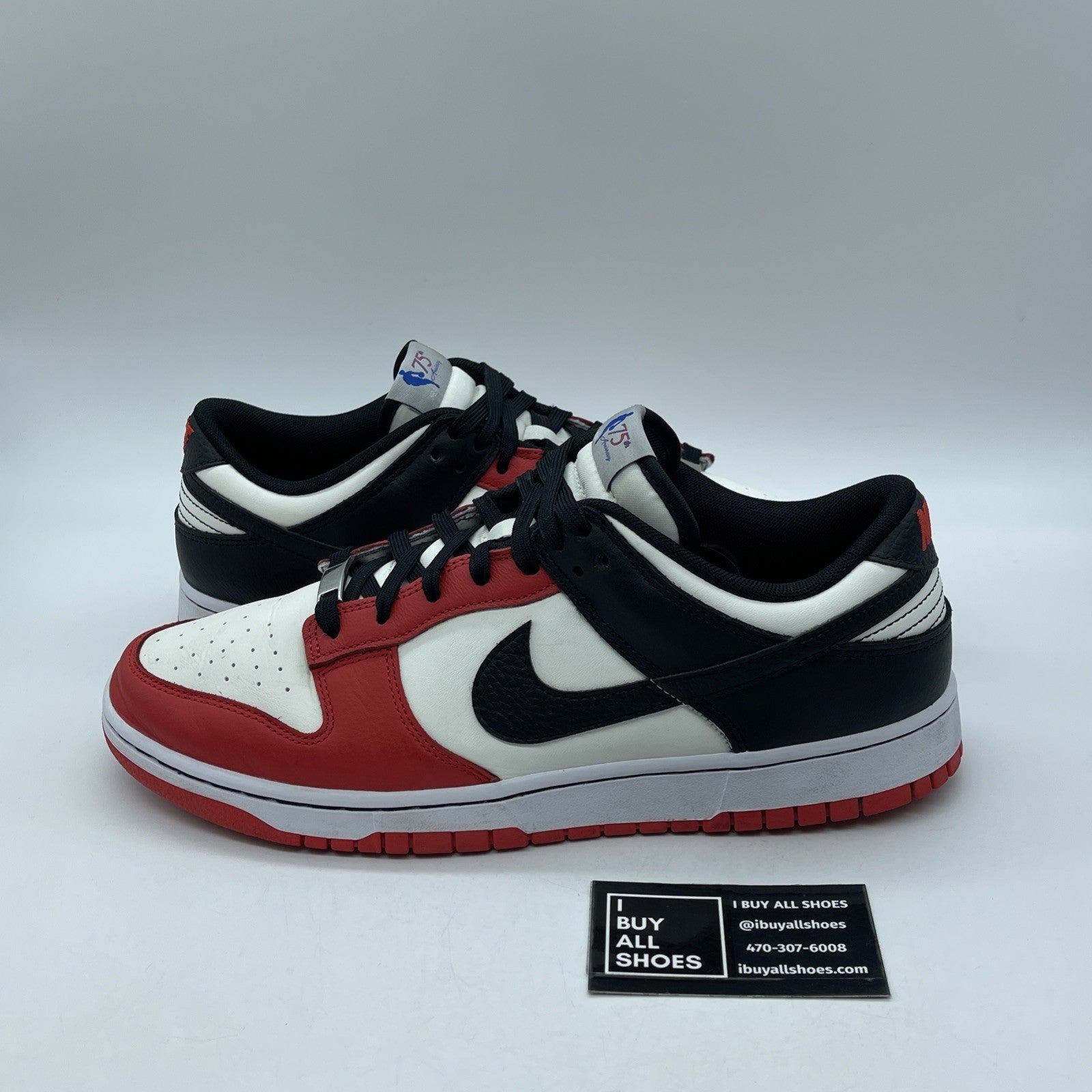 Size 12 - Nike Dunk Low EMB x NBA 75th Anniversary Bulls Leather (DD3363-100)