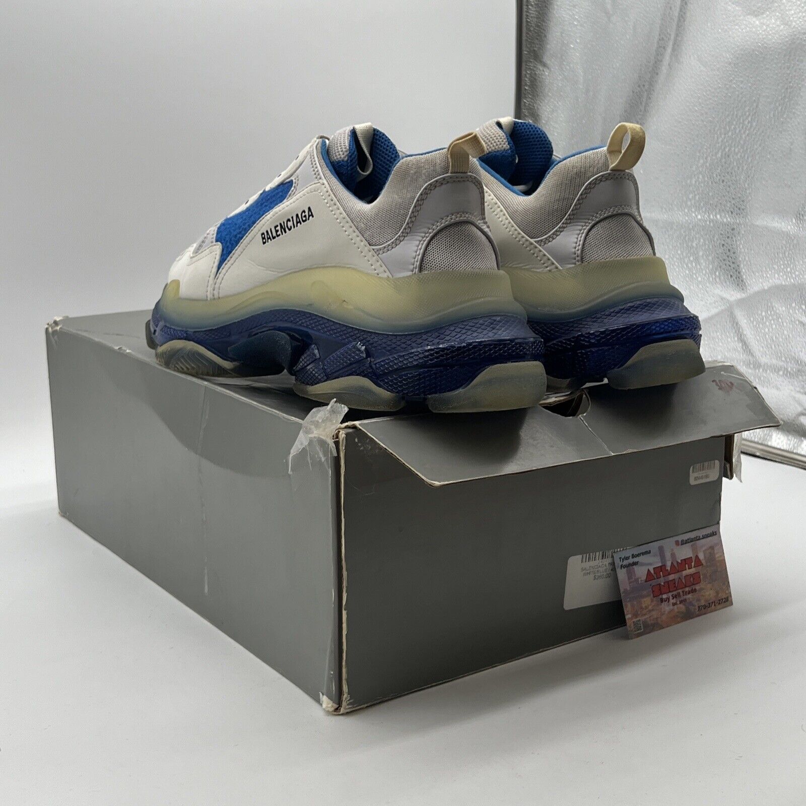 Size 12 - Balenciaga Triple S Blue And White