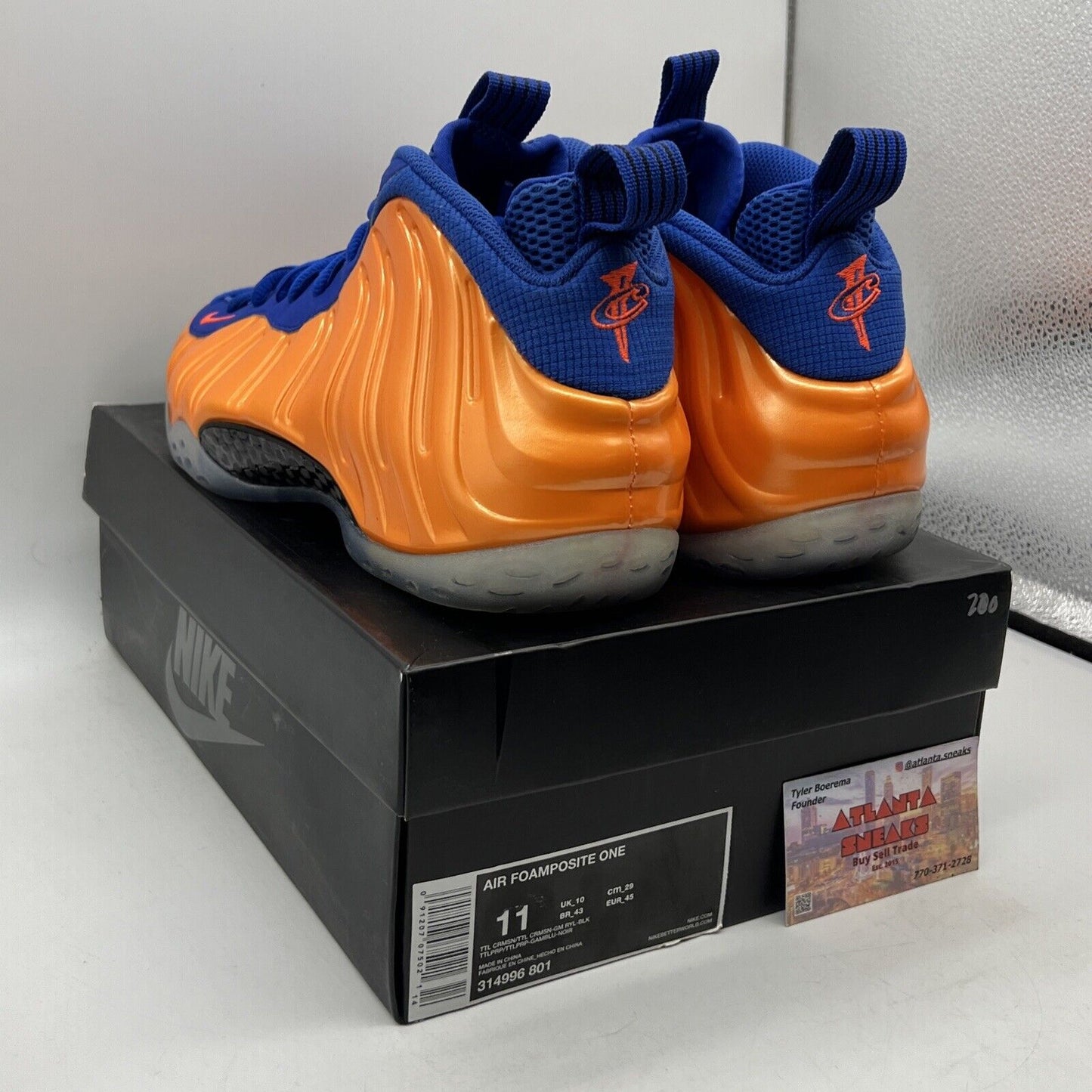 Size 11 - Nike Air Foamposite One Knicks Orange Blue Suede Icey (314996-801)